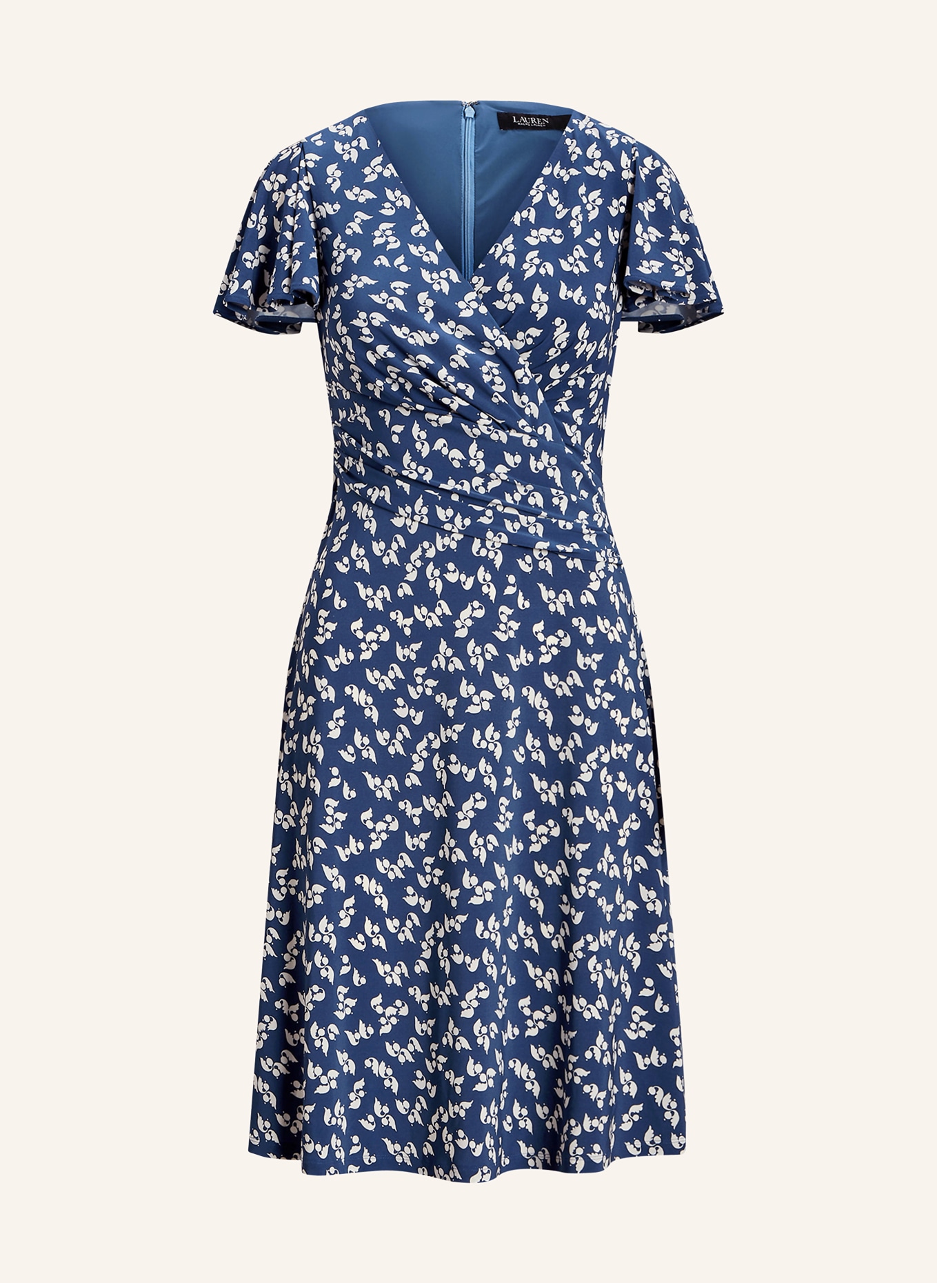 LAUREN RALPH LAUREN Jersey dress, Color: BLUE/ CREAM (Image 1)