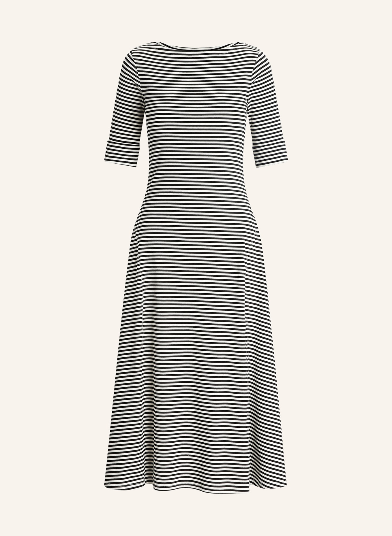 LAUREN RALPH LAUREN Jersey dress, Color: BLACK/ CREAM (Image 1)