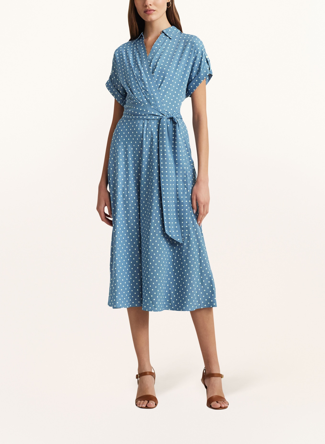 LAUREN RALPH LAUREN Wrap dress, Color: BLUE GRAY/ WHITE (Image 2)