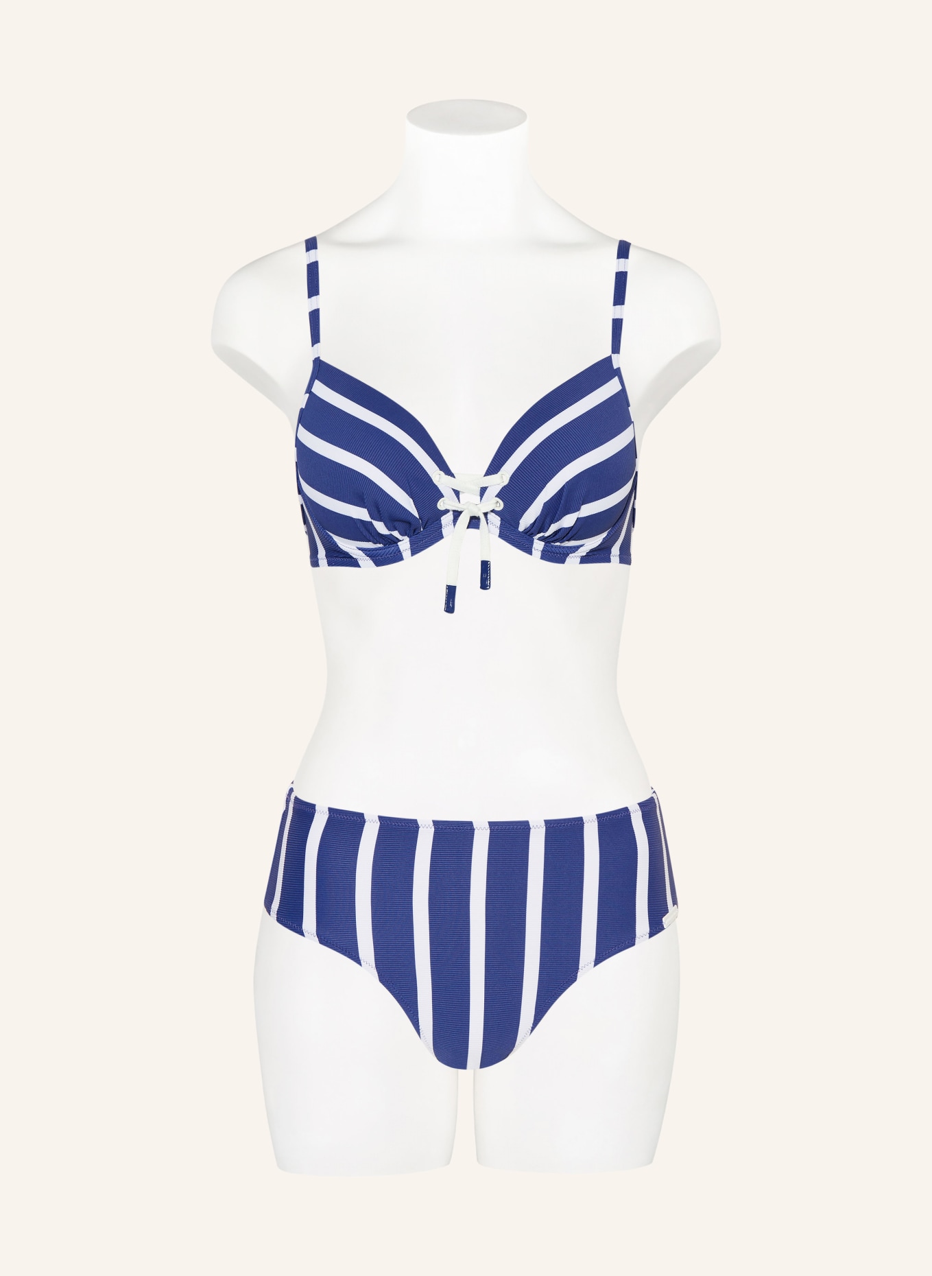watercult High-Waist-Bikini-Hose SEA RIDE, Farbe: BLAU/ WEISS (Bild 2)