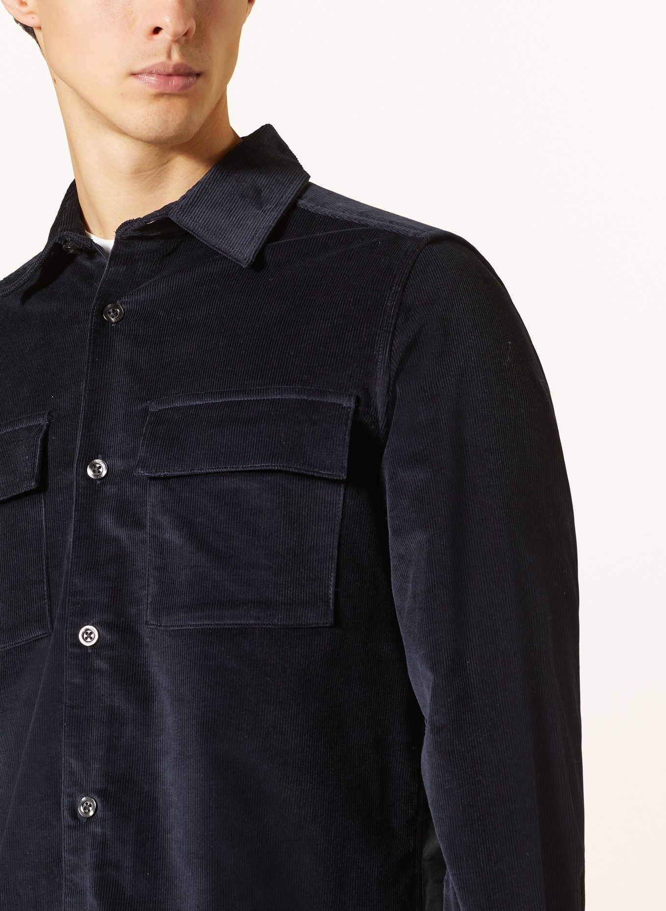 REISS Corduroy shirt COLINS comfort fit, Color: DARK BLUE (Image 4)