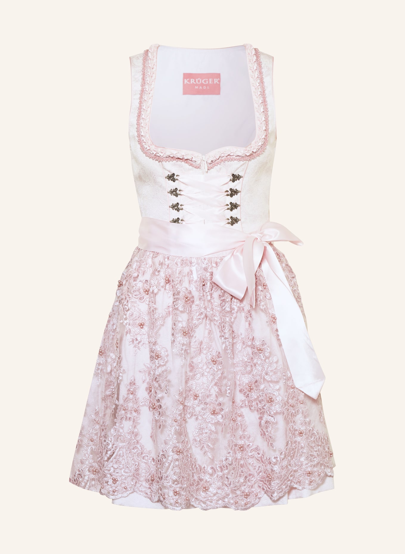 KRÜGER Sukienka bawarska PAULIN: BLADORÓŻOWY