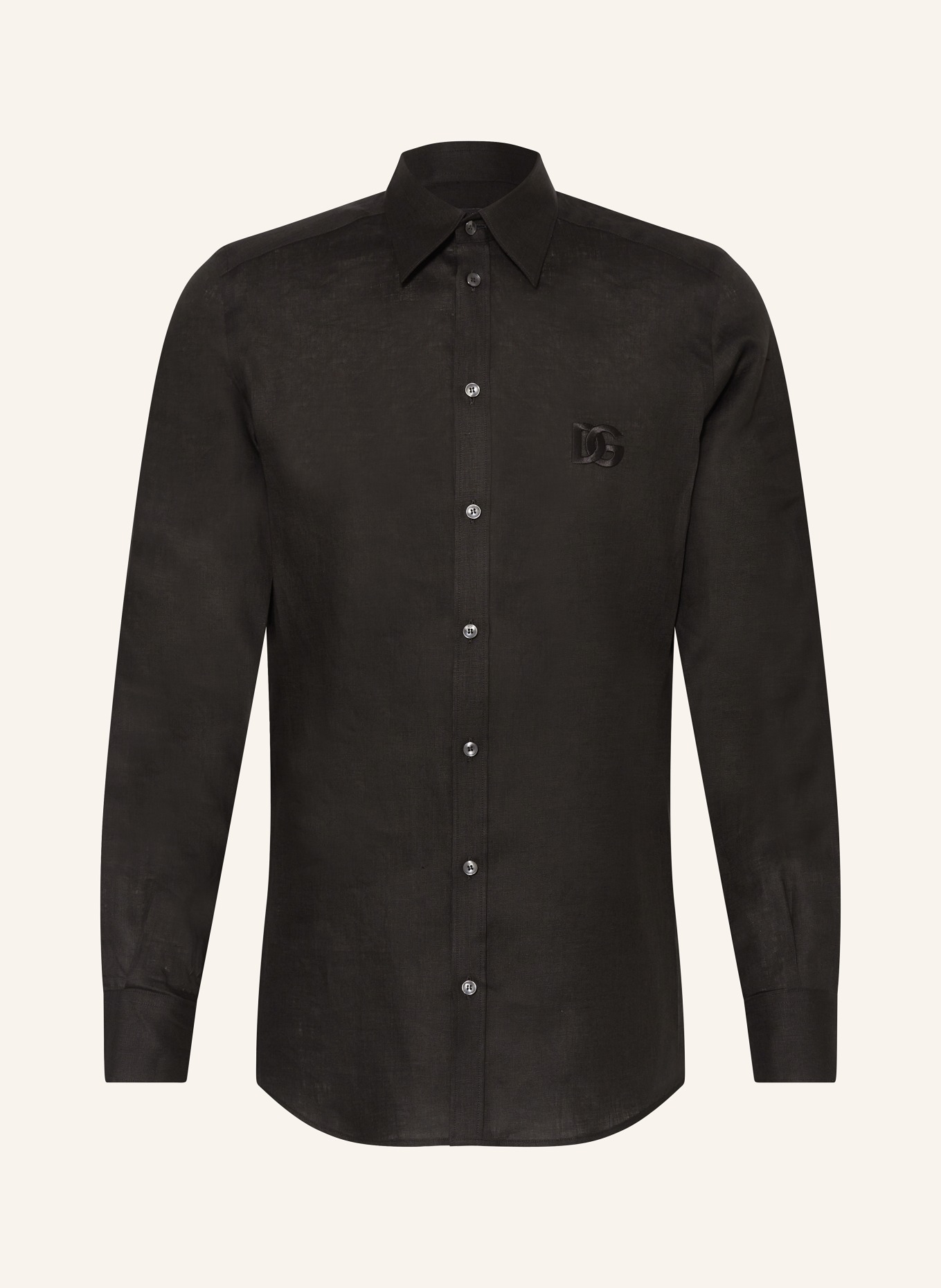 DOLCE & GABBANA Linen shirt regular fit, Color: BLACK (Image 1)