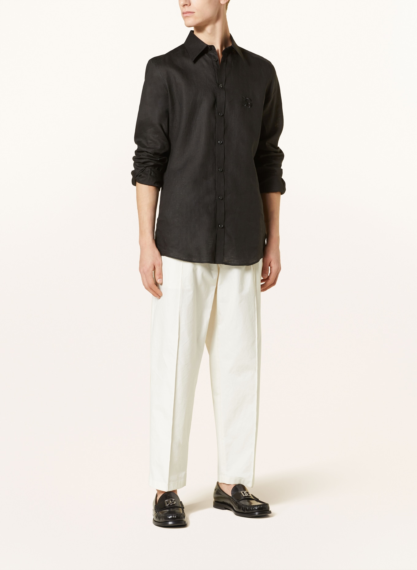 DOLCE & GABBANA Linen shirt regular fit, Color: BLACK (Image 2)