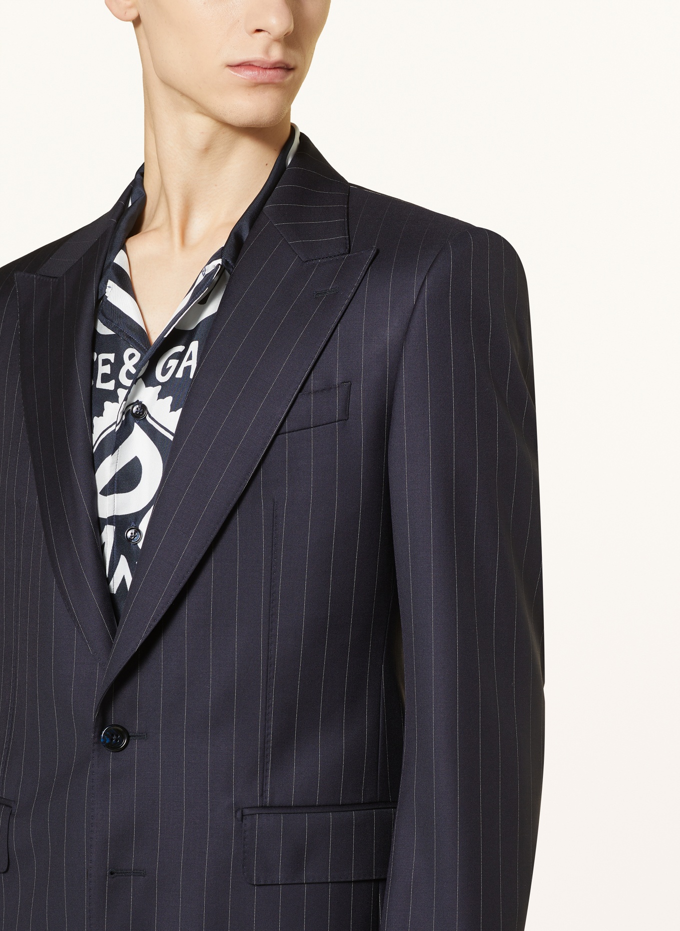 DOLCE & GABBANA Suit jacket Slim Fit, Color: DARK BLUE/ WHITE (Image 5)