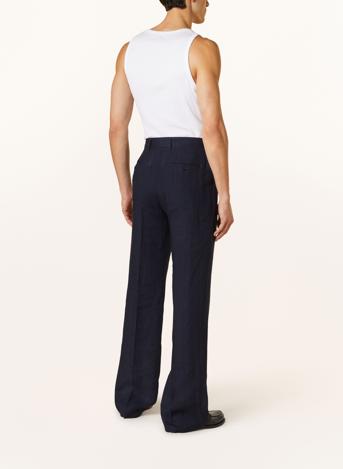 DOLCE & GABBANA Spodnie z lnu regular fit, Kolor: S8280 MELANGE AZZURRI-BLU (Obrazek 4)