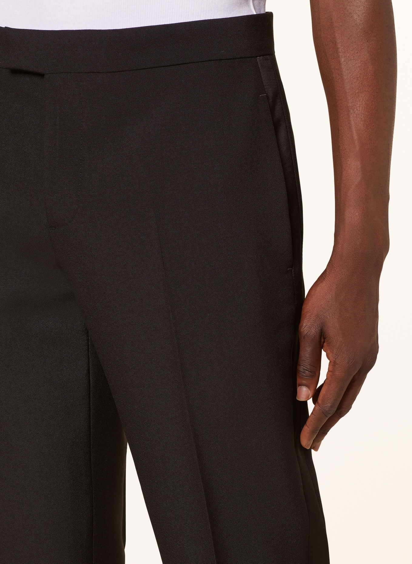 VERSACE Tuxedo trousers regular fit with tuxedo stripes, Color: BLACK (Image 5)