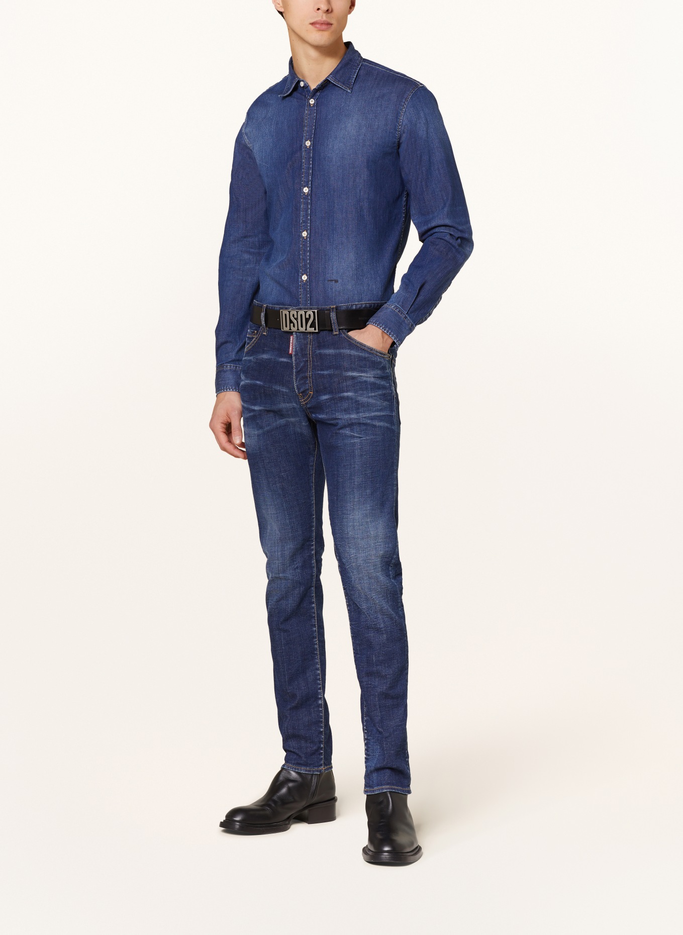 DSQUARED2 Koszula jeansowa slim fit, Kolor: GRANATOWY (Obrazek 2)