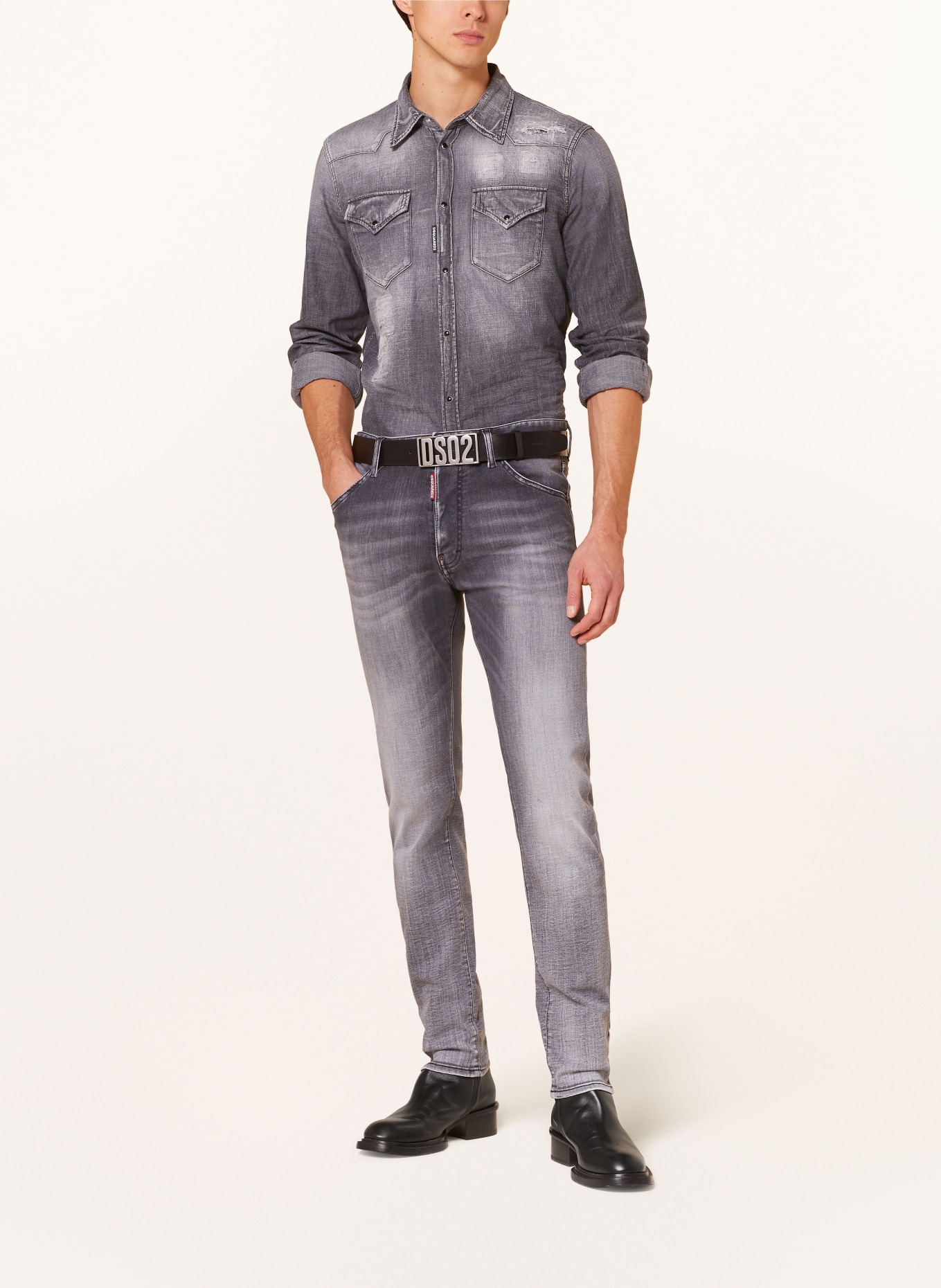 DSQUARED2 Koszula jeansowa slim fit, Kolor: CZARNY (Obrazek 2)