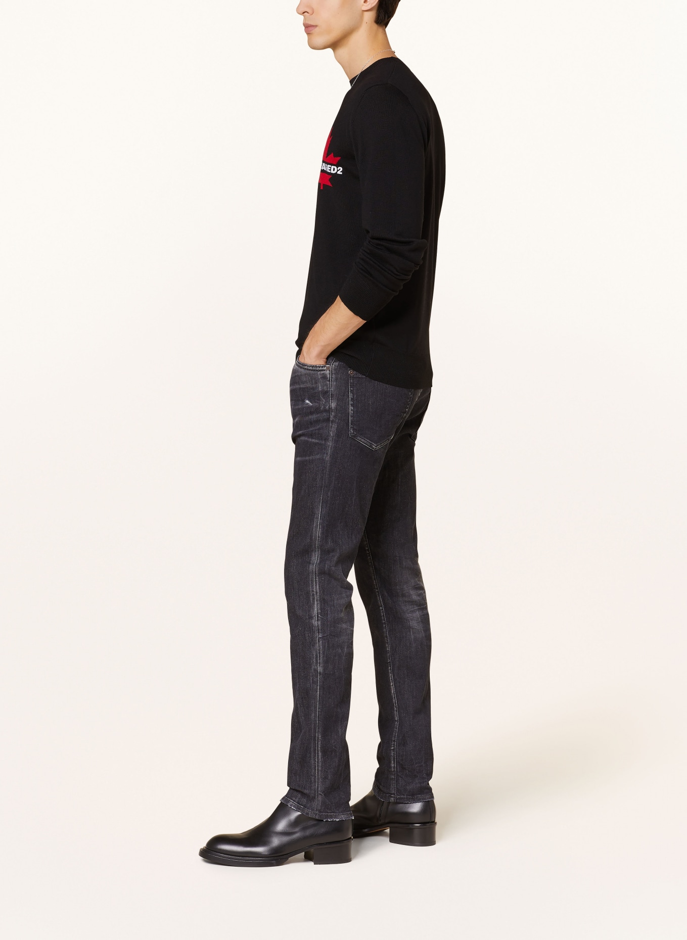 DSQUARED2 Destroyed jeans COOL GUY extra slim fit, Color: 900 BLACK (Image 4)