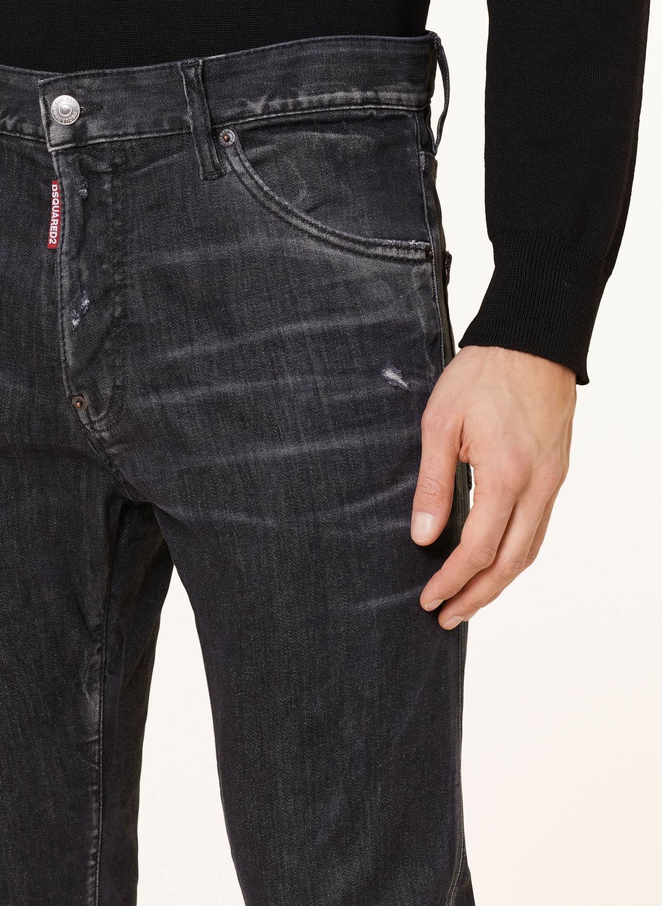 DSQUARED2 Destroyed jeans COOL GUY extra slim fit, Color: 900 BLACK (Image 5)
