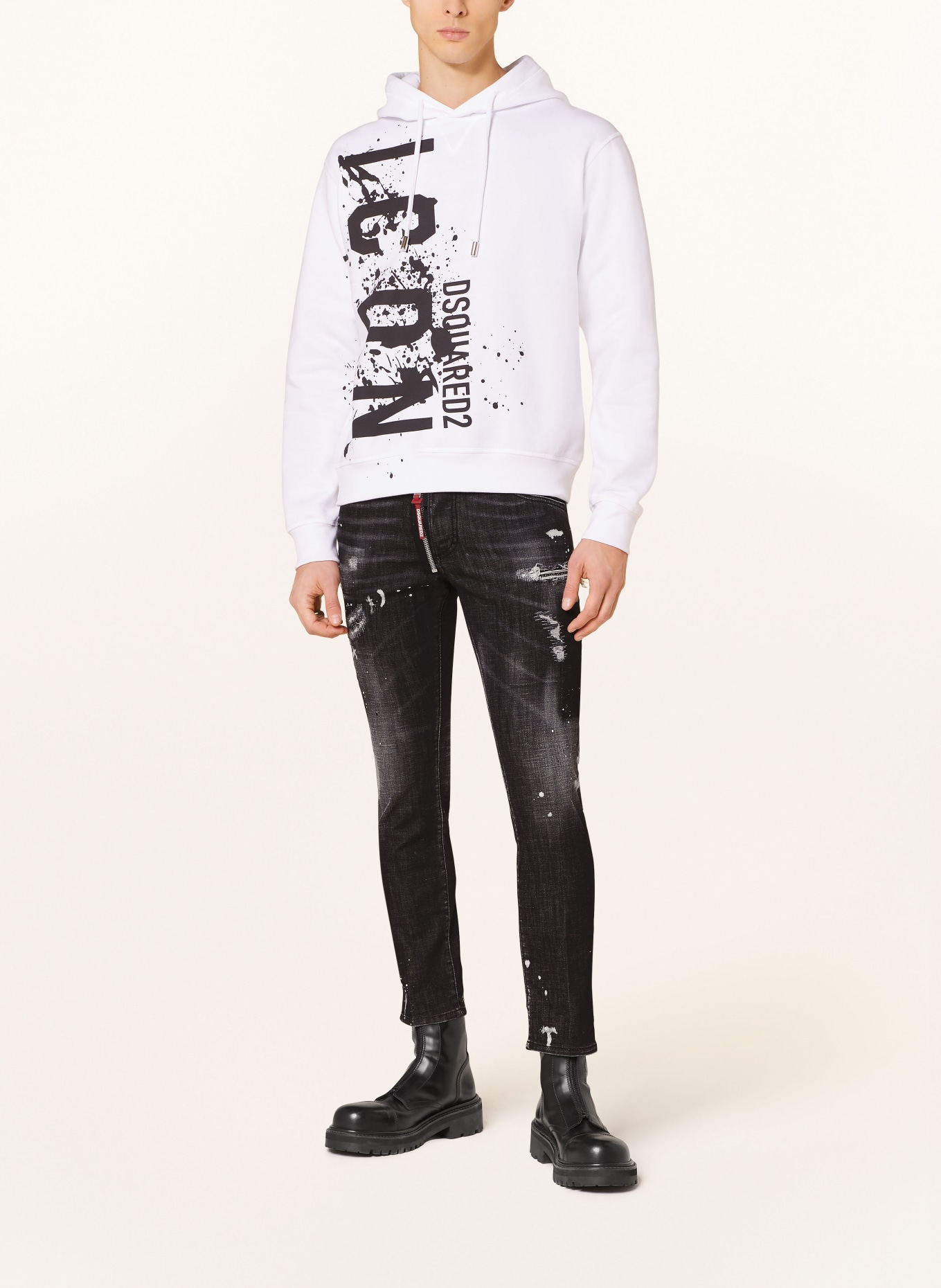 DSQUARED2 Destroyed jeans SKATER extra slim fit, Color: 900 BLACK (Image 2)