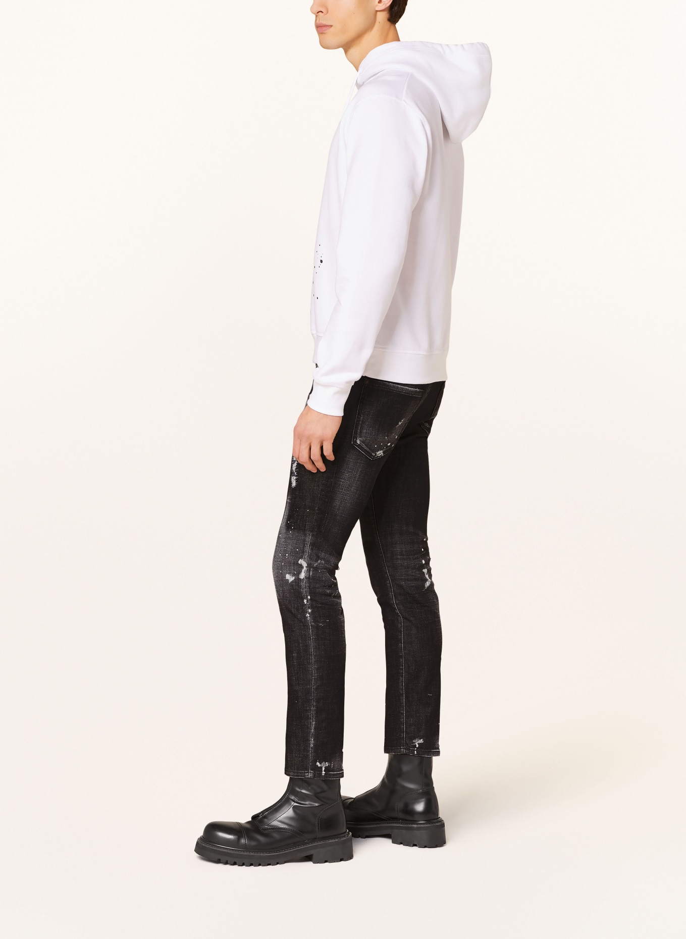 DSQUARED2 Destroyed jeans SKATER extra slim fit, Color: 900 BLACK (Image 4)