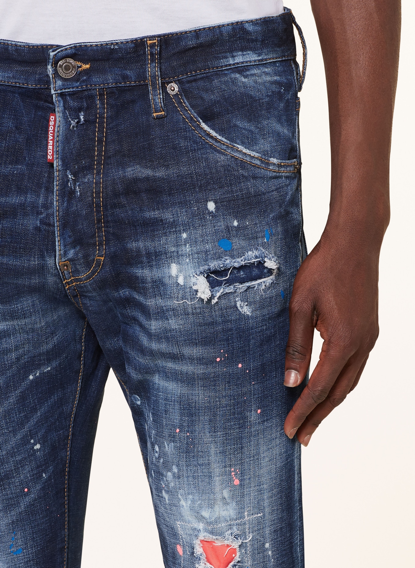 DSQUARED2 Jeansy w stylu destroyed COOL GUY slim fit, Kolor: 470 BLUE NAVY (Obrazek 5)