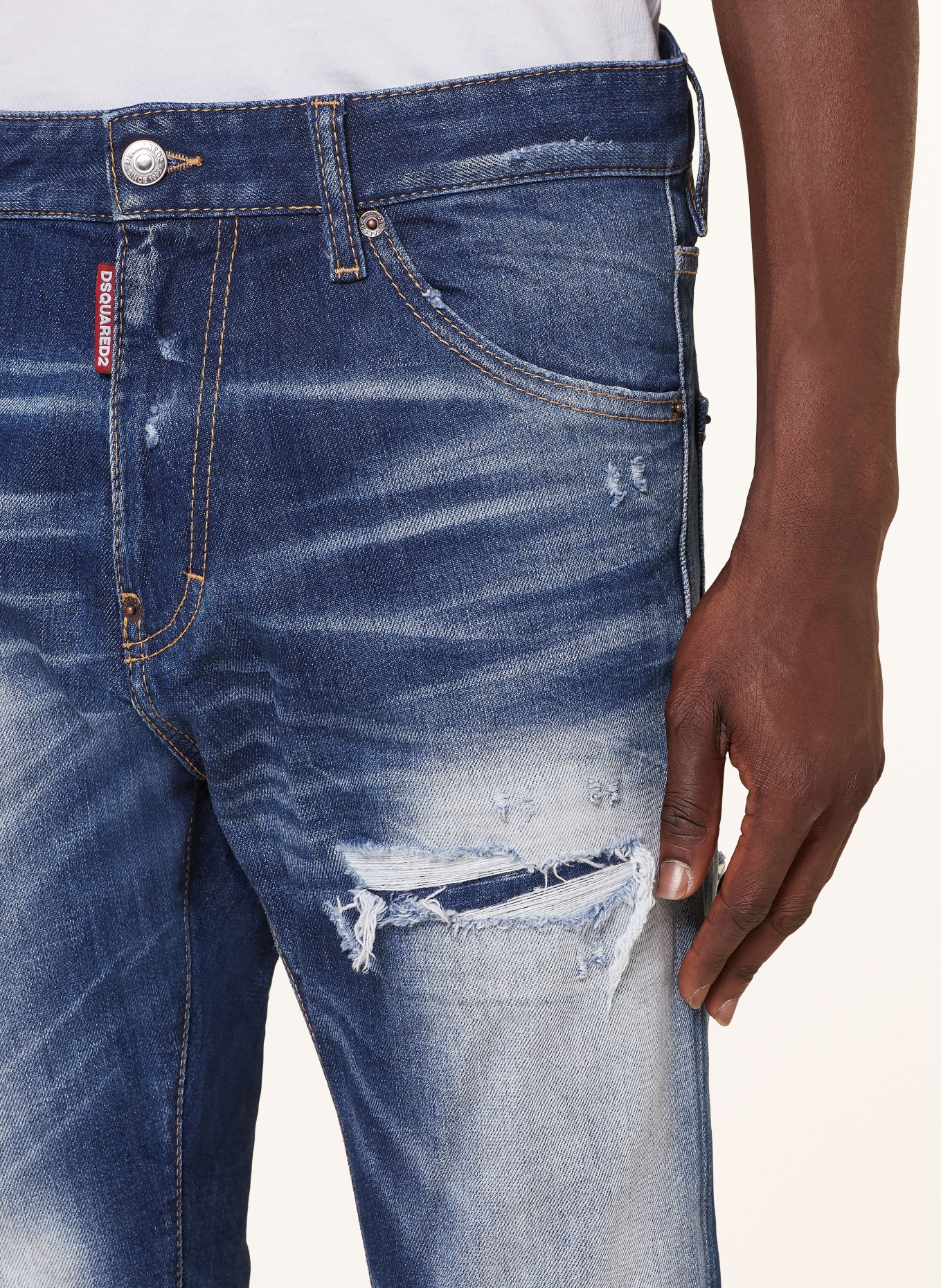 DSQUARED2 Destroyed jeans COOL GUY extra slim fit, Color: 470 BLUE NAVY (Image 5)