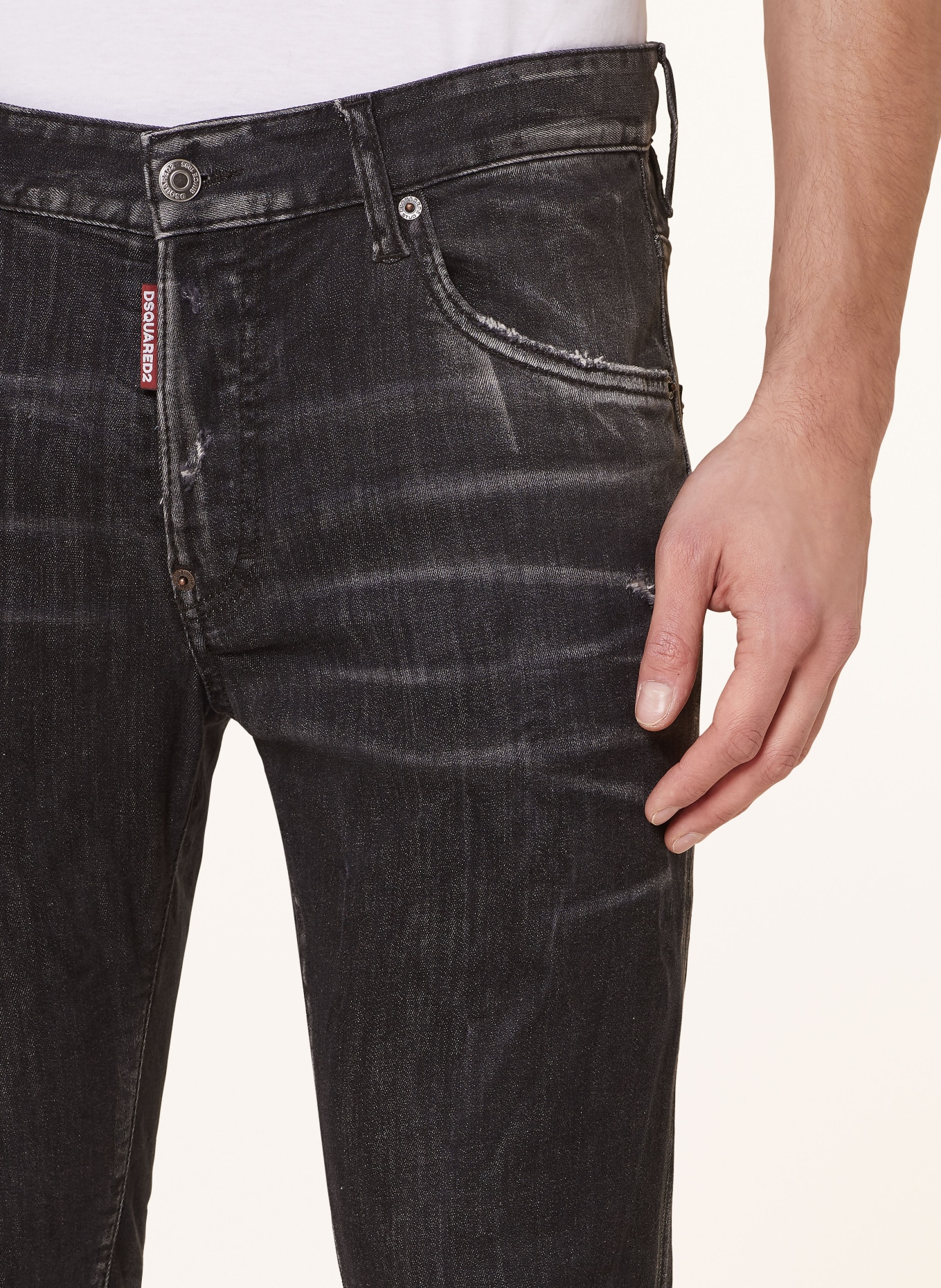 DSQUARED2 Destroyed jeans SKATER extra slim fit, Color: 900 BLACK (Image 5)