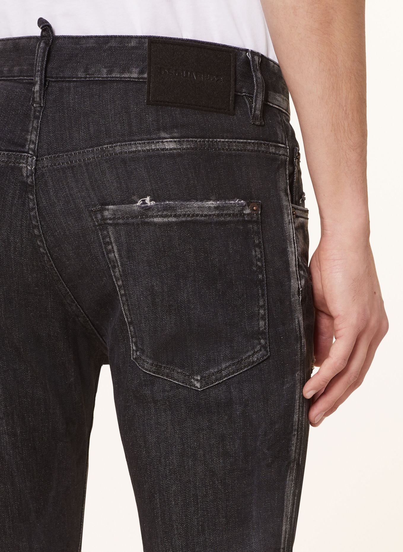 DSQUARED2 Destroyed jeans SKATER extra slim fit, Color: 900 BLACK (Image 6)