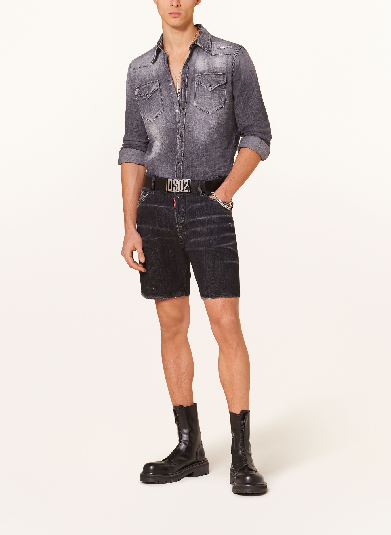 DSQUARED2 Szorty jeansowe slim fit, Kolor: 900 BLACK (Obrazek 2)