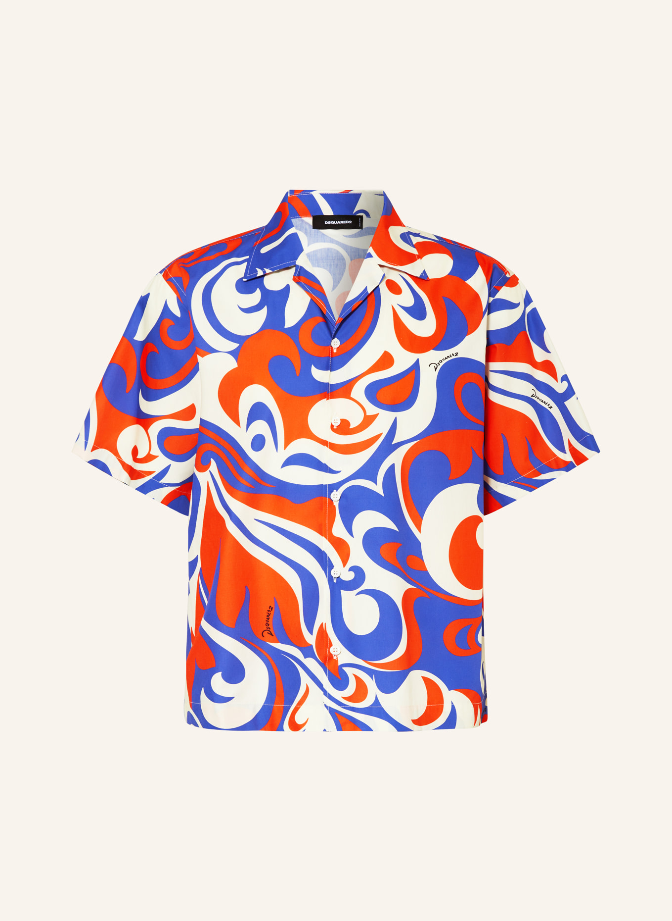 DSQUARED2 Resort shirt comfort fit, Color: BLUE/ ECRU/ ORANGE (Image 1)