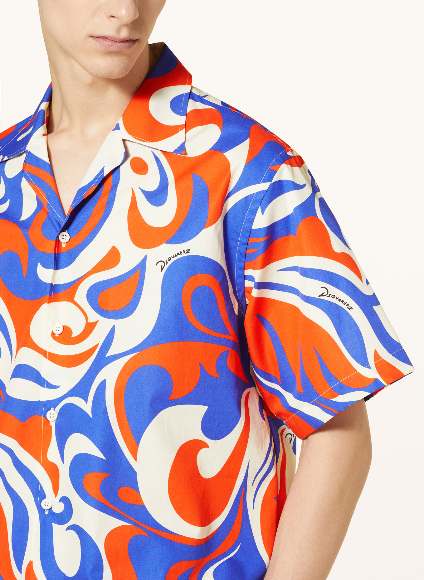 DSQUARED2 Resort shirt comfort fit, Color: BLUE/ ECRU/ ORANGE (Image 4)