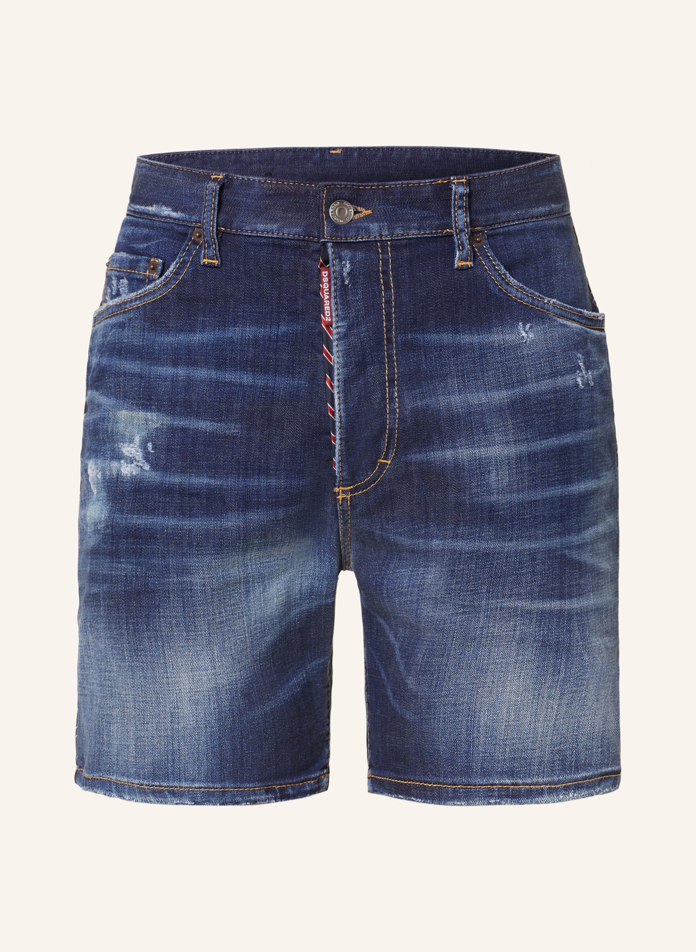 DSQUARED2 Denim shorts with tuxedo stripes, Color: 470 NAVY BLUE (Image 1)