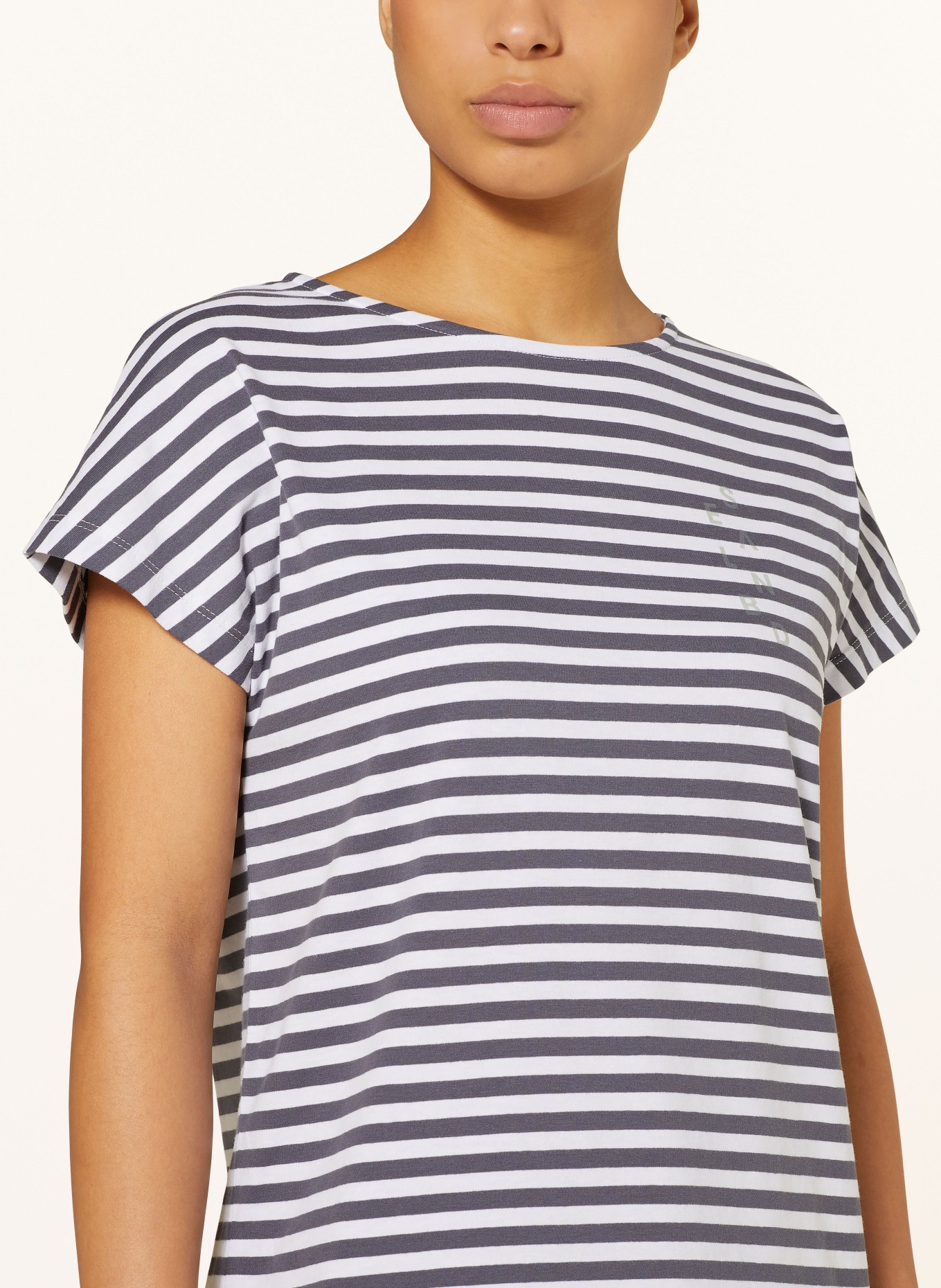 ELBSAND T-shirt SELMA, Color: DARK GRAY/ WHITE (Image 4)