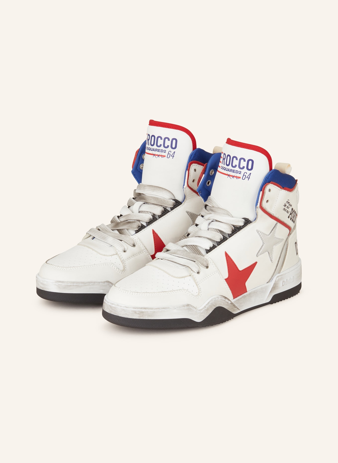 DSQUARED2 High-top sneakers SPIKER, Color: WHITE/ RED/ BLUE (Image 1)