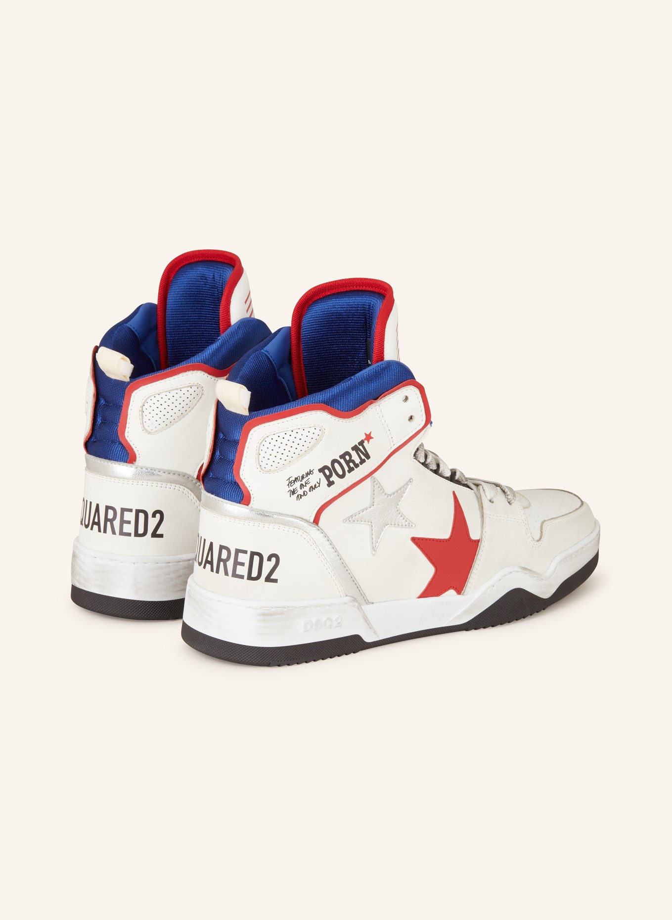 DSQUARED2 High-top sneakers SPIKER, Color: WHITE/ RED/ BLUE (Image 2)