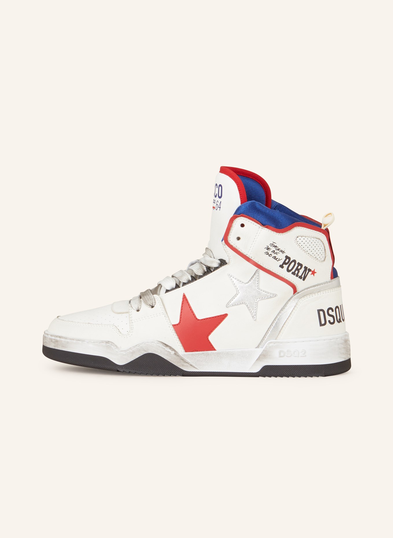 DSQUARED2 Hightop-Sneaker SPIKER, Farbe: WEISS/ ROT/ BLAU (Bild 4)
