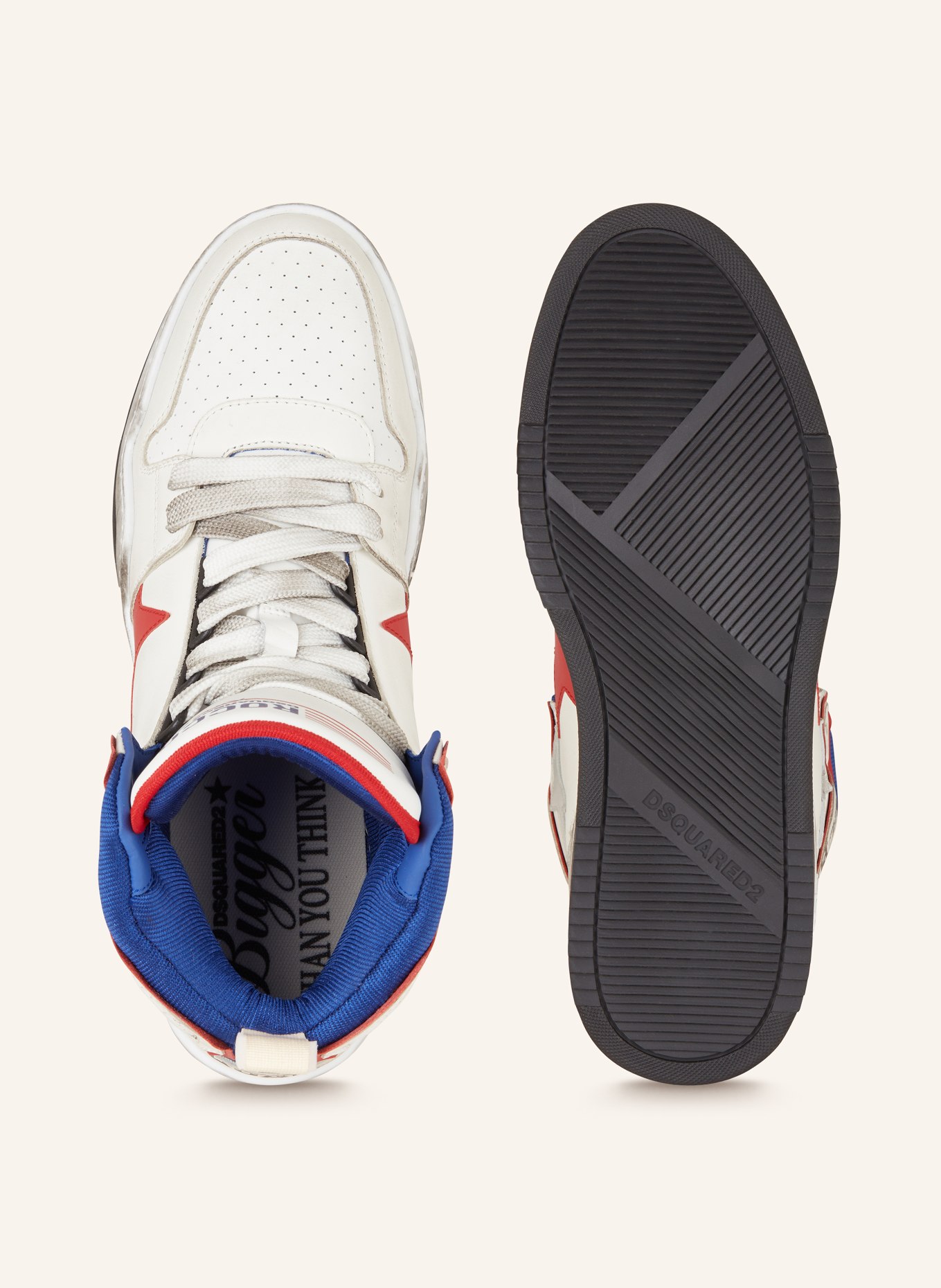 DSQUARED2 High-top sneakers SPIKER, Color: WHITE/ RED/ BLUE (Image 5)