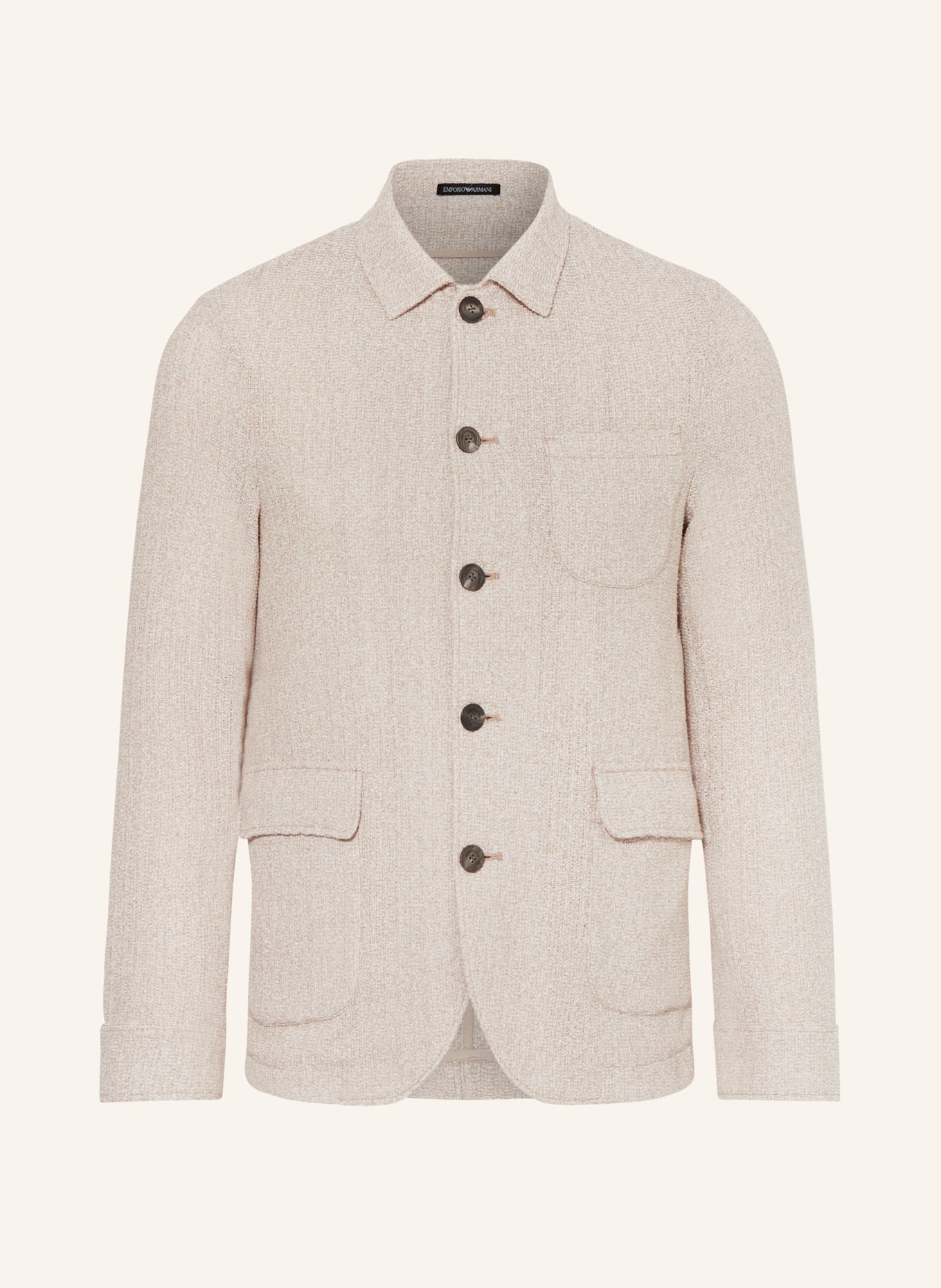 EMPORIO ARMANI Overshirt in knit fabric, Color: BEIGE (Image 1)