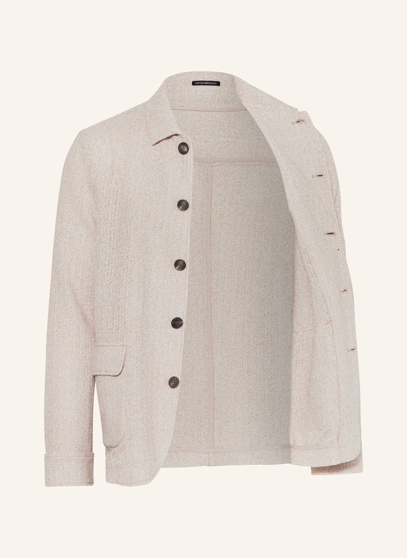 EMPORIO ARMANI Overshirt in knit fabric, Color: BEIGE (Image 4)