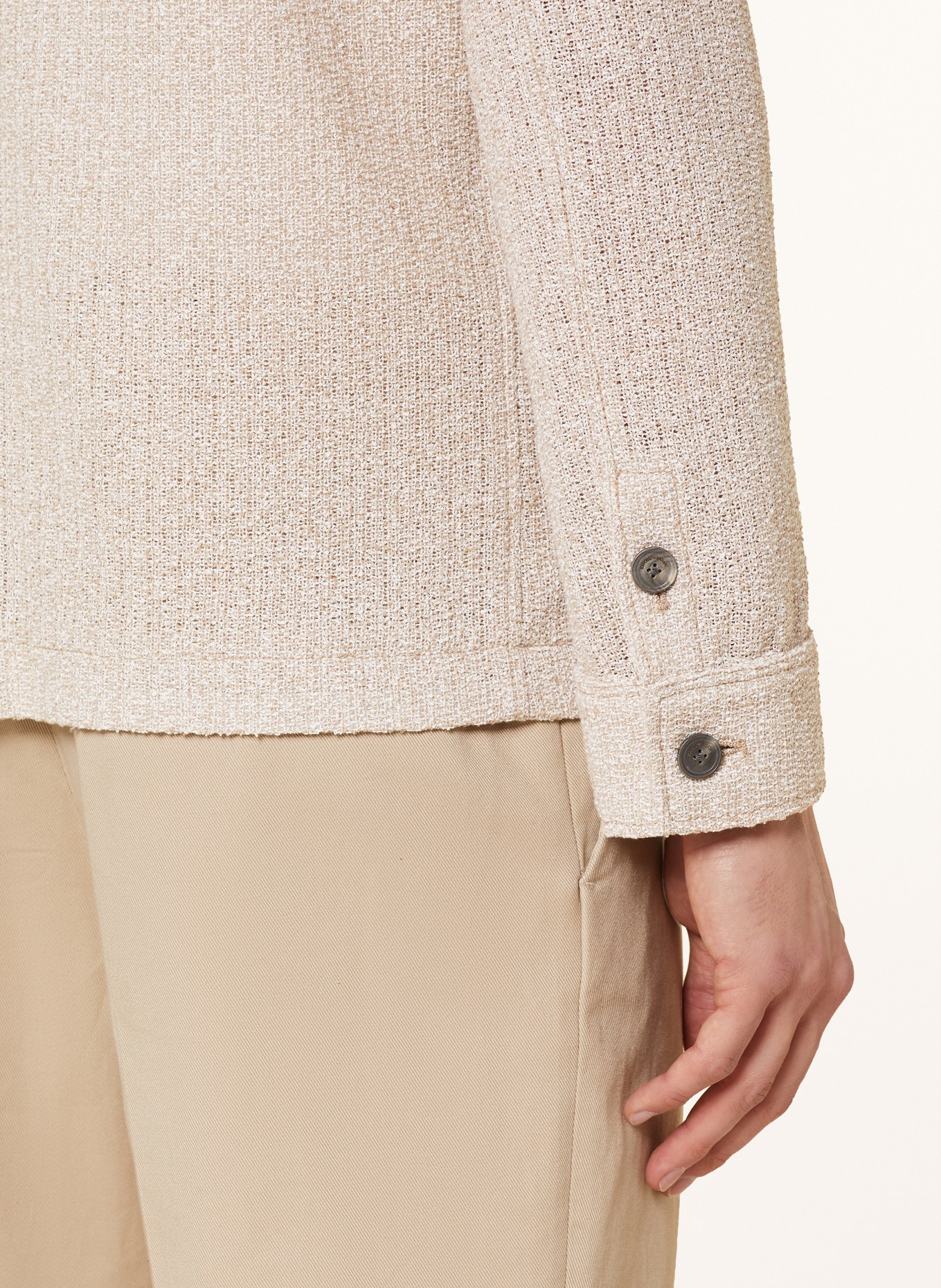 EMPORIO ARMANI Overshirt in knit fabric, Color: BEIGE (Image 6)