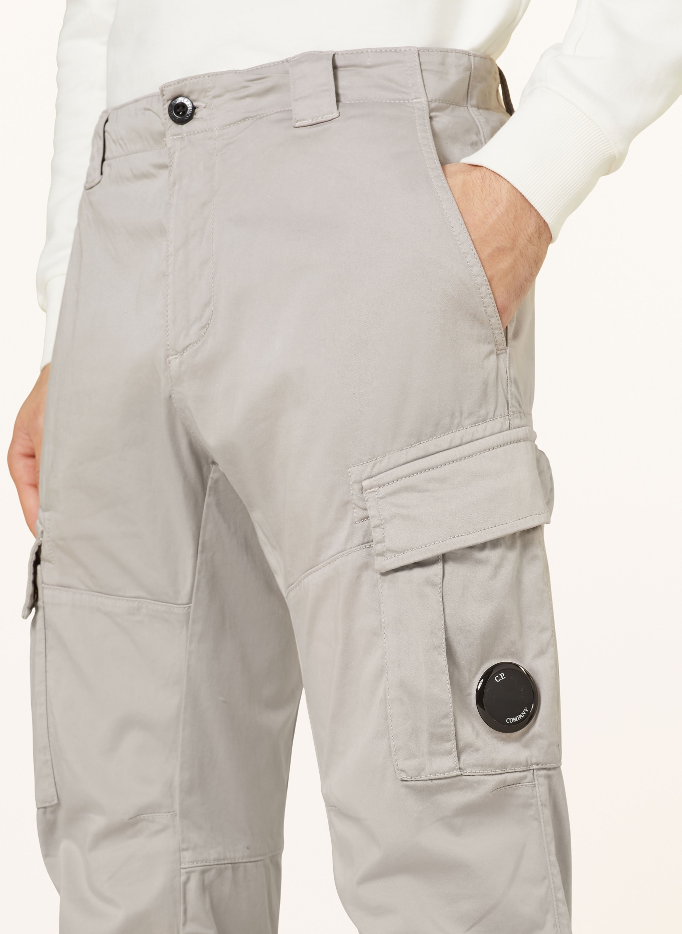 C.P. COMPANY Cargo kalhoty Extra Slim Fit, Barva: SVĚTLE ŠEDÁ (Obrázek 6)