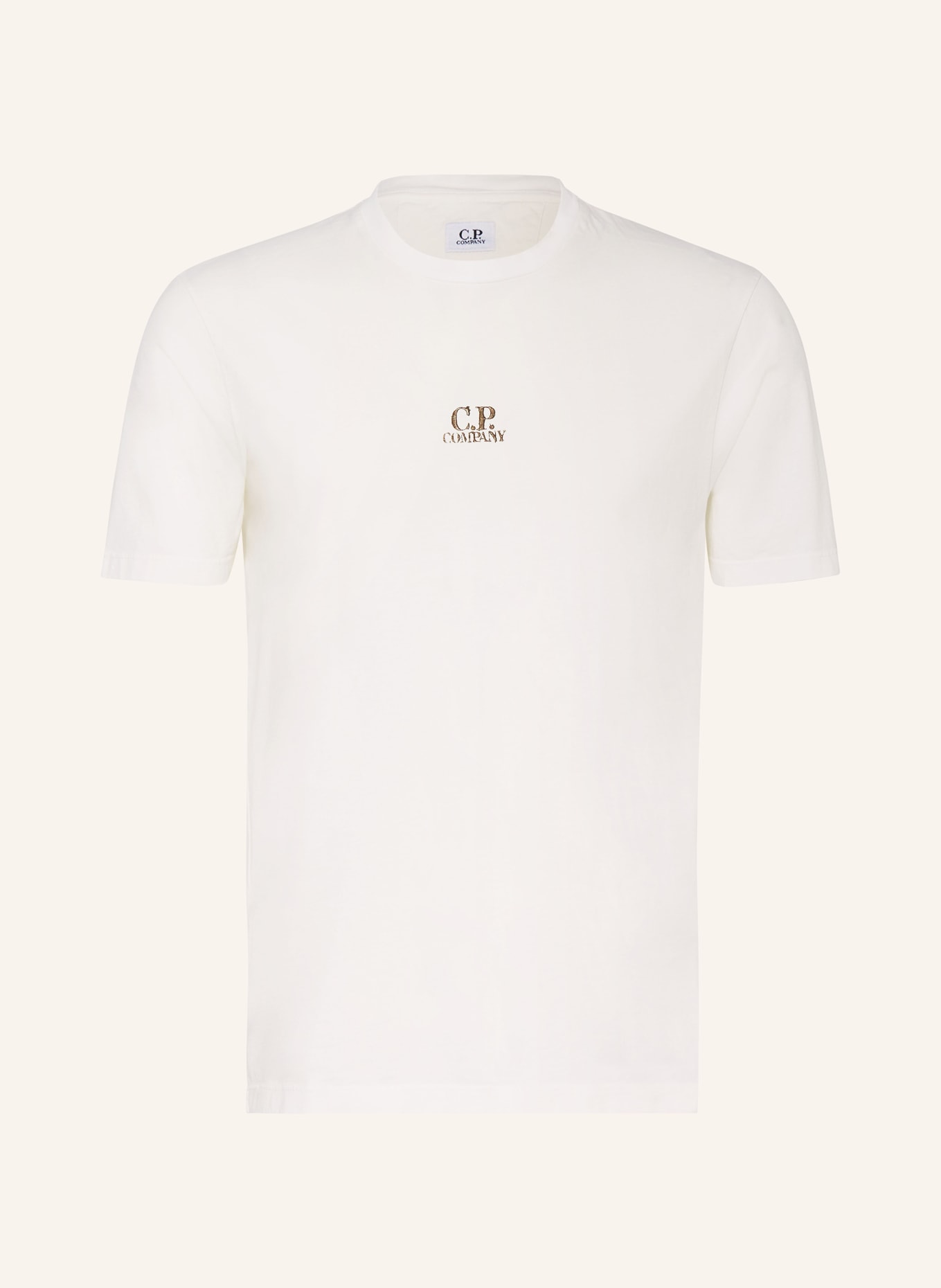 C.P. COMPANY T-shirt, Color: ECRU/ DARK BROWN (Image 1)