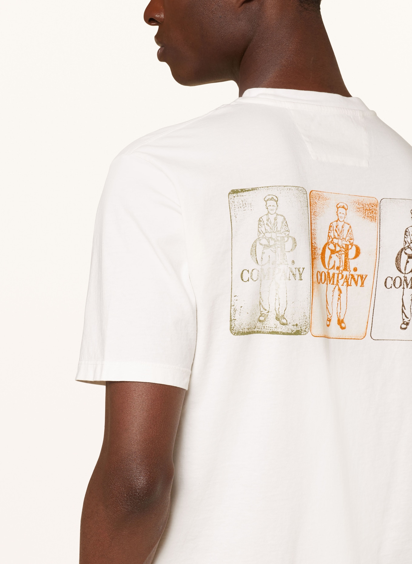 C.P. COMPANY T-shirt, Color: ECRU/ DARK BROWN (Image 4)