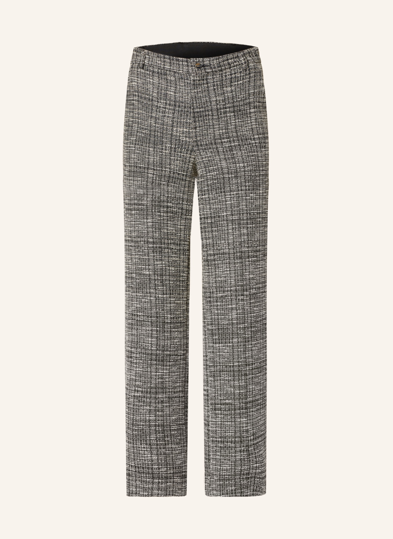 VANILIA Wide leg trousers with glitter thread, Color: BLACK/ ECRU/ SILVER (Image 1)