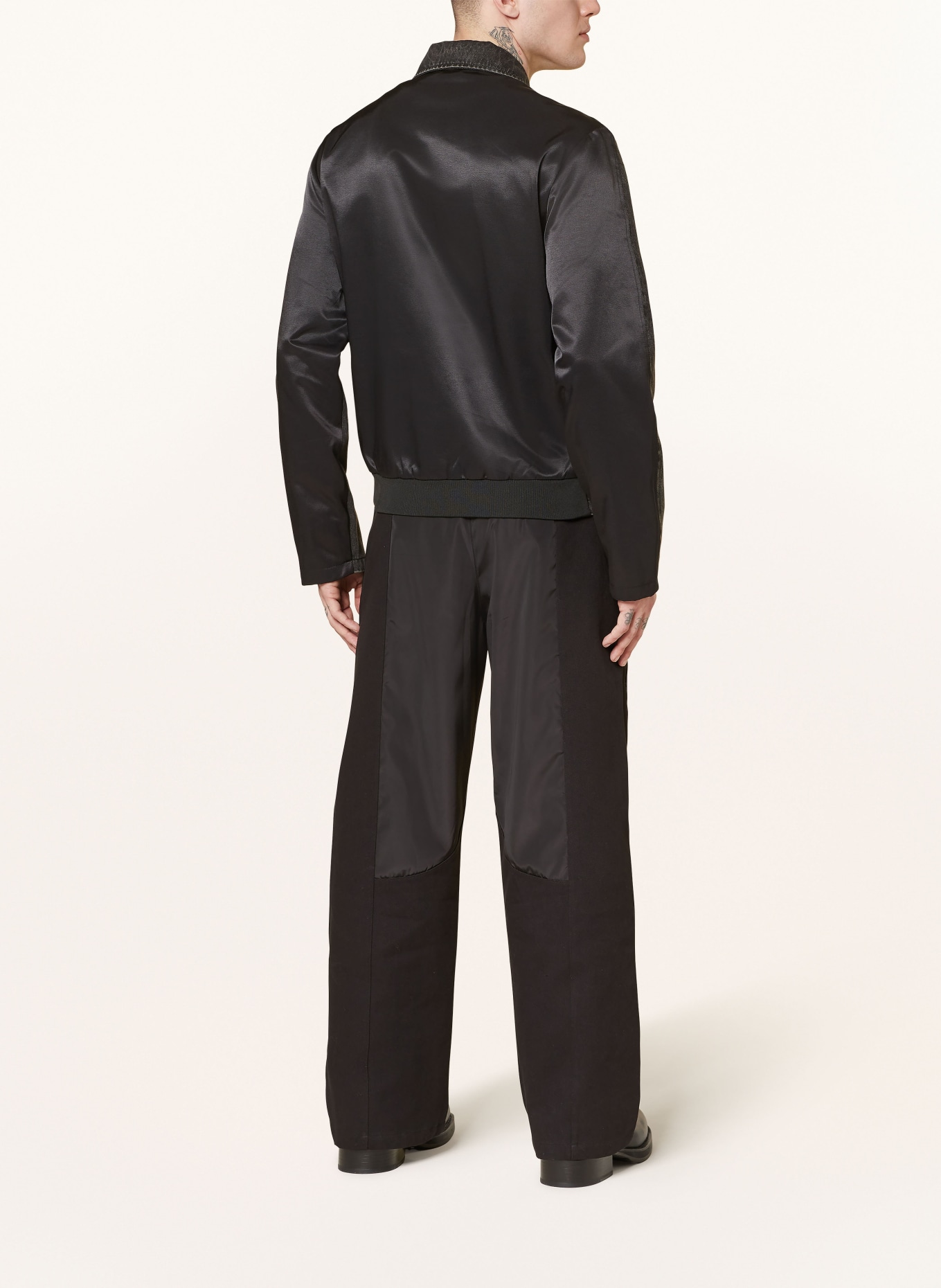 DIESEL Denim jacket HARRIS in mixed materials, Color: BLACK (Image 3)