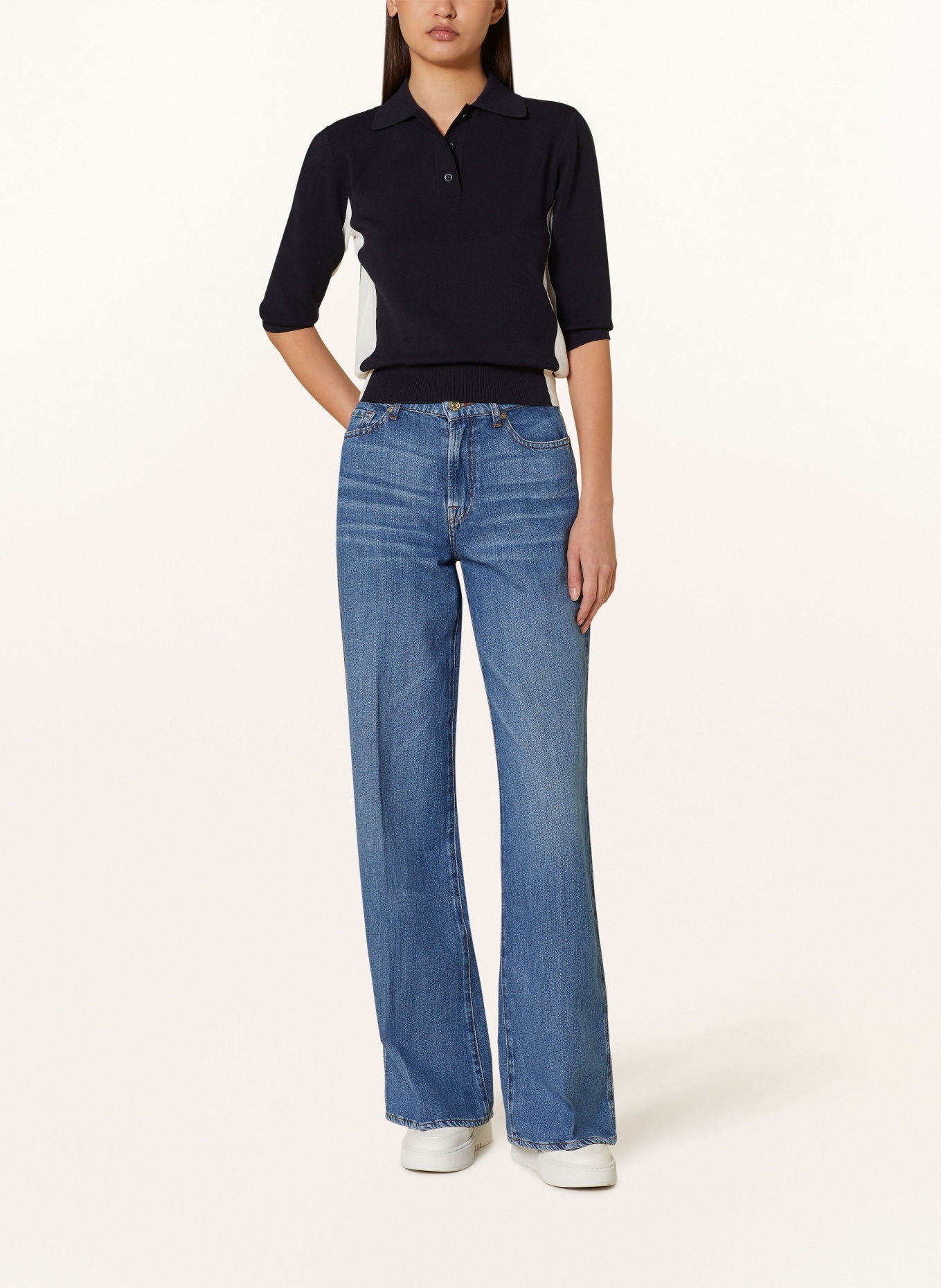7 for all mankind Flared jeans LOTTA with linen, Color: MID BLUE (Image 2)