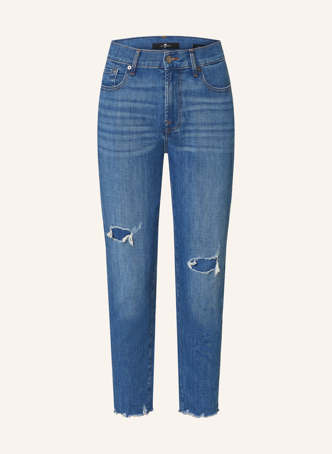 7 for all mankind 7/8 jeans JOSEFINA BLUE RIVER, Color: MID BLUE (Image 1)