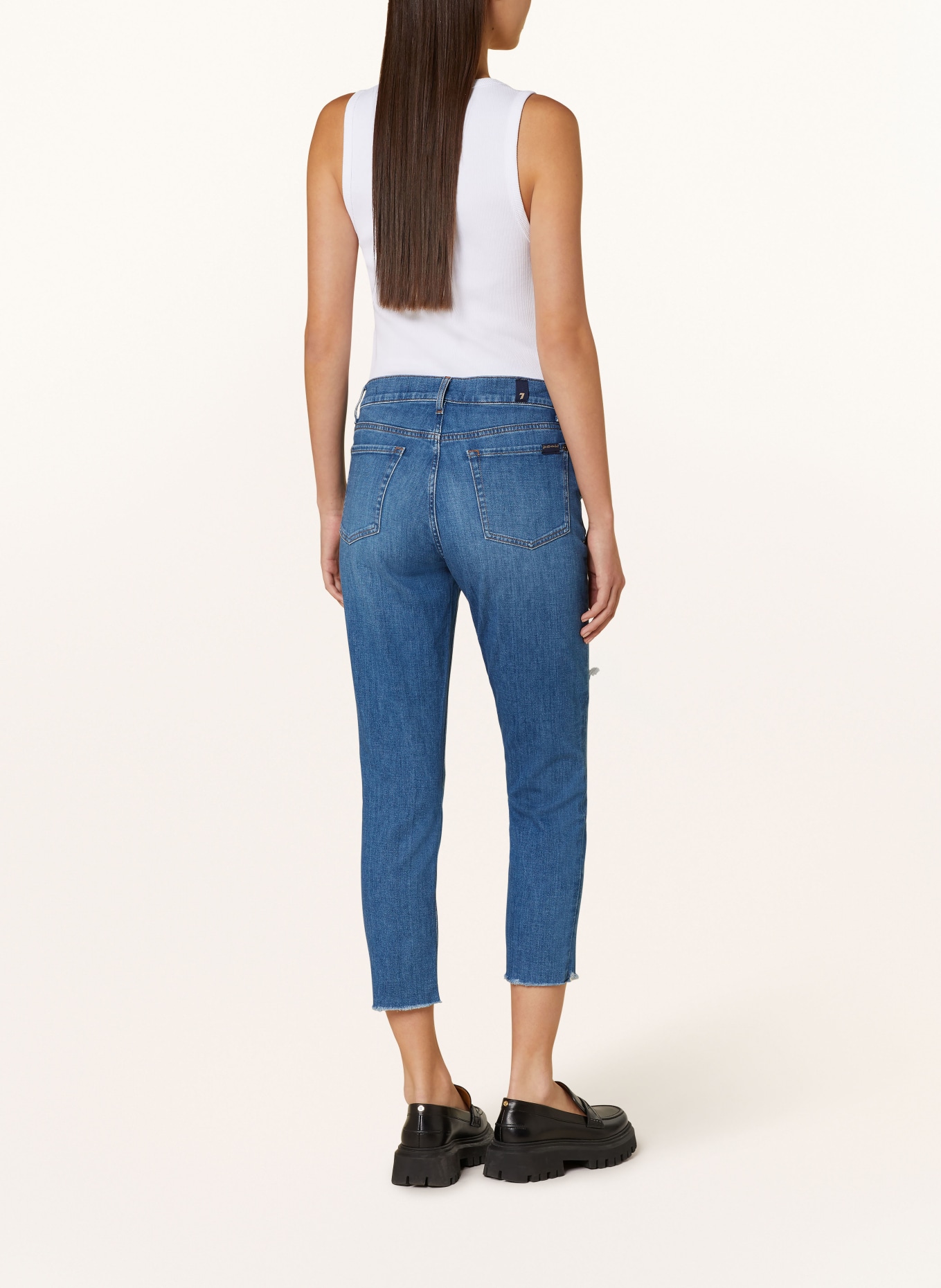 7 for all mankind 7/8 jeans JOSEFINA BLUE RIVER, Color: MID BLUE (Image 3)