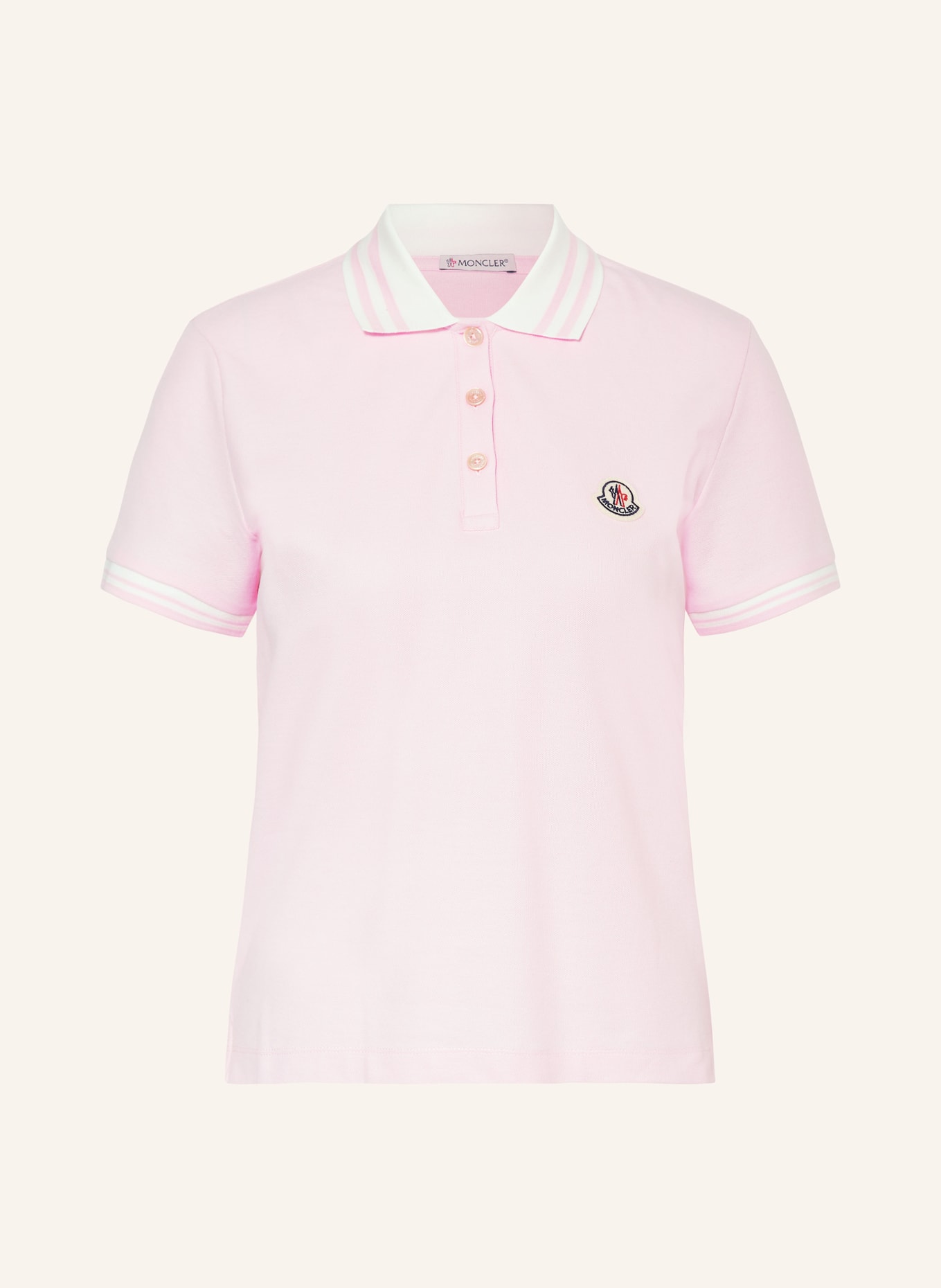 MONCLER Piqué-Poloshirt, Farbe: ROSA (Bild 1)