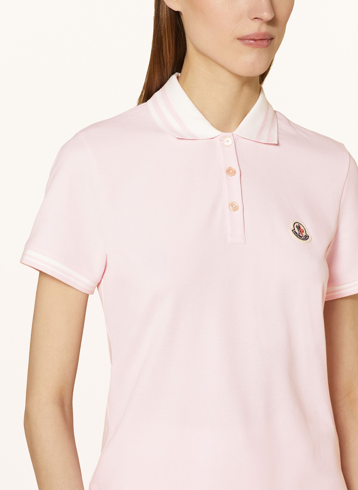 MONCLER Piqué polo shirt, Color: PINK (Image 4)
