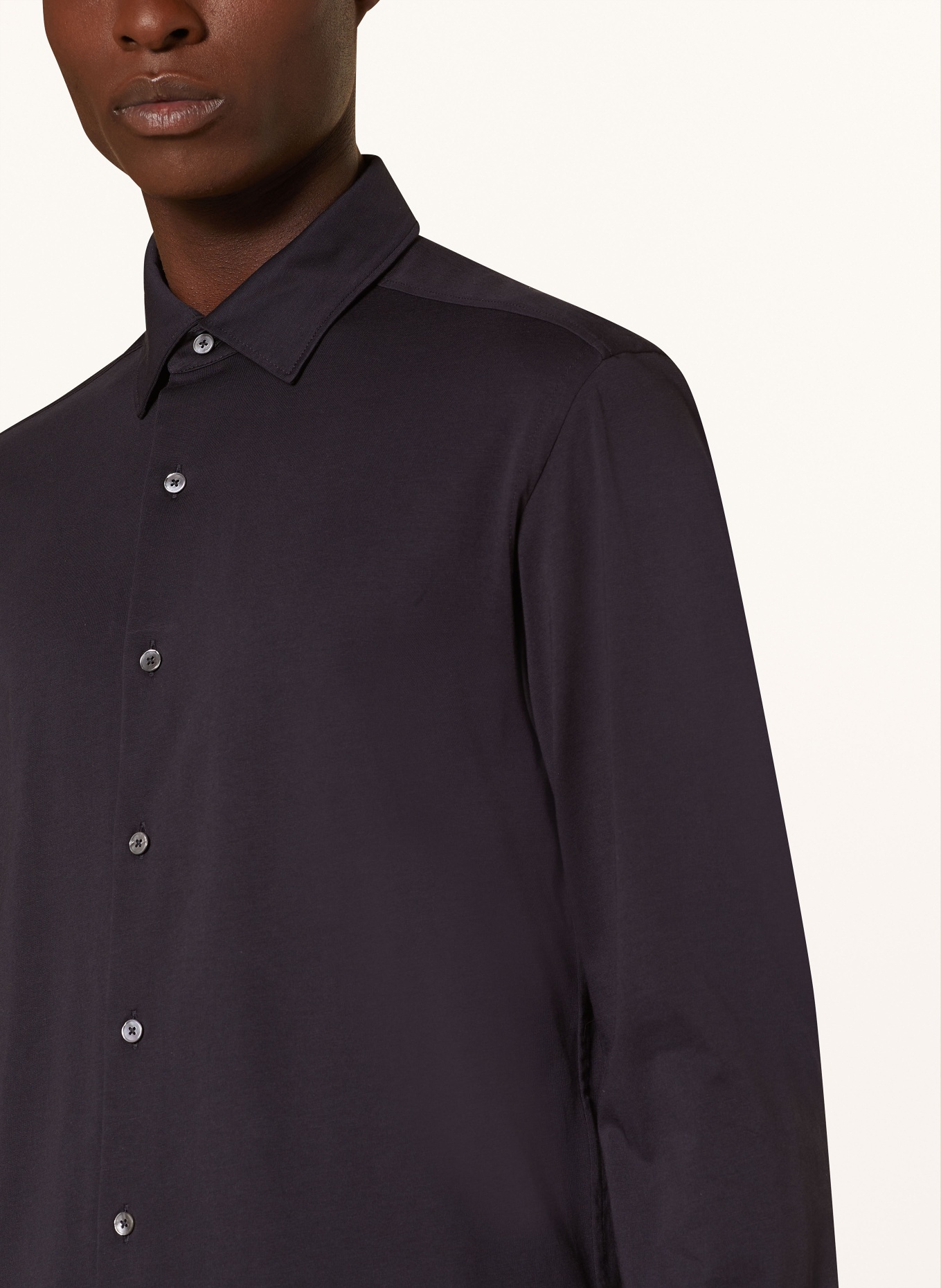 ZEGNA Jersey shirt slim fit, Color: DARK BLUE (Image 4)