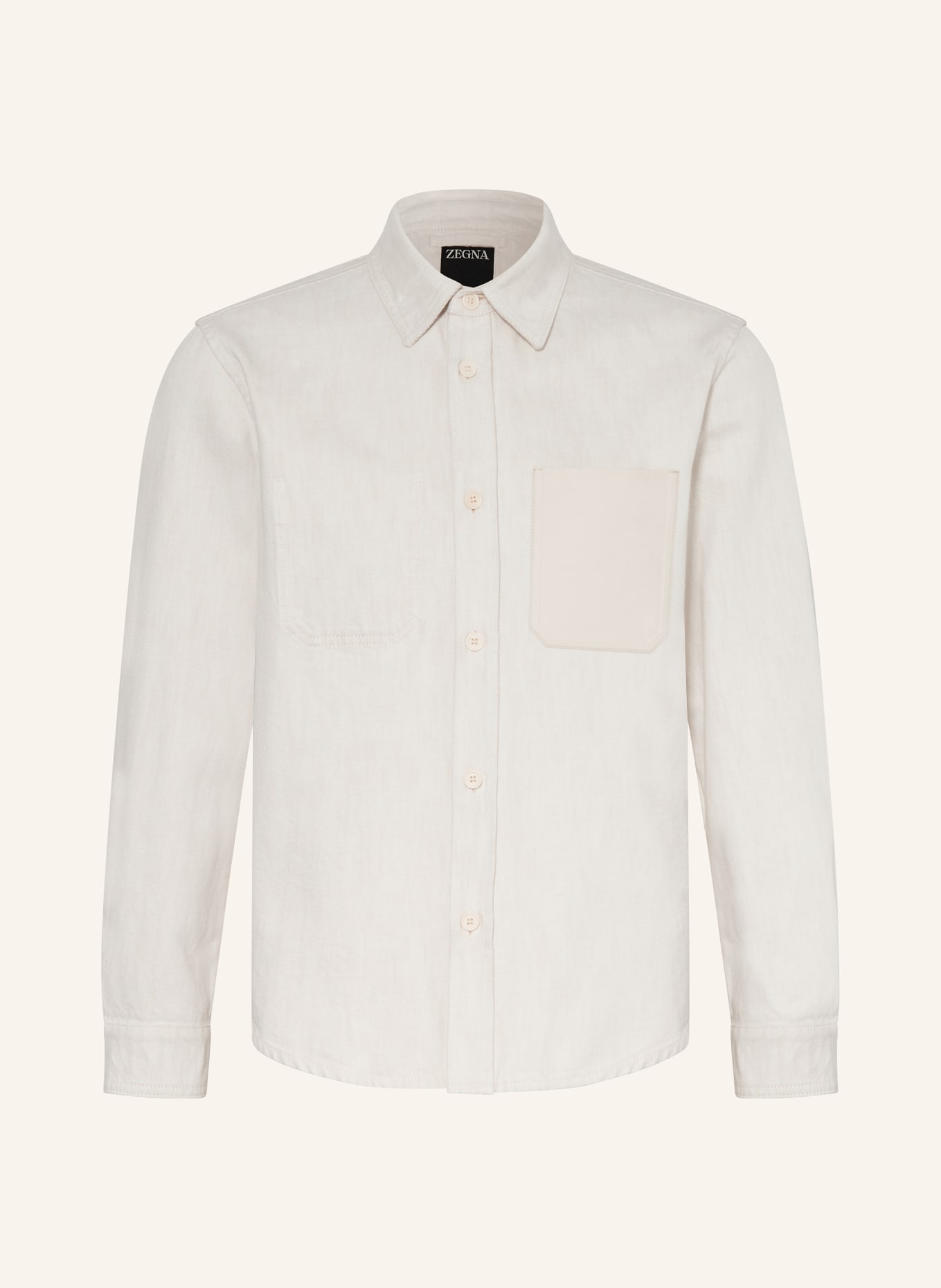 ZEGNA Svrchní džínová košile, Barva: KRÉMOVÁ (Obrázek 1)
