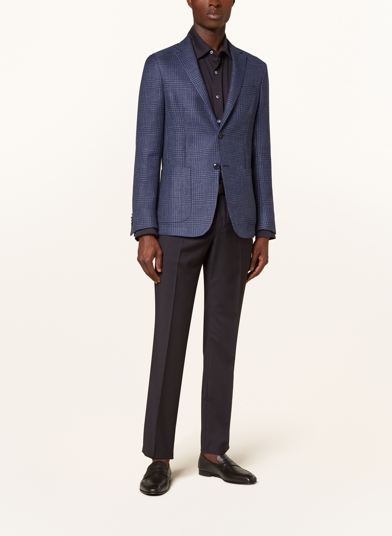 ZEGNA Tailored jacket extra slim fit with linen, Color: BLUE/ DARK BLUE (Image 2)