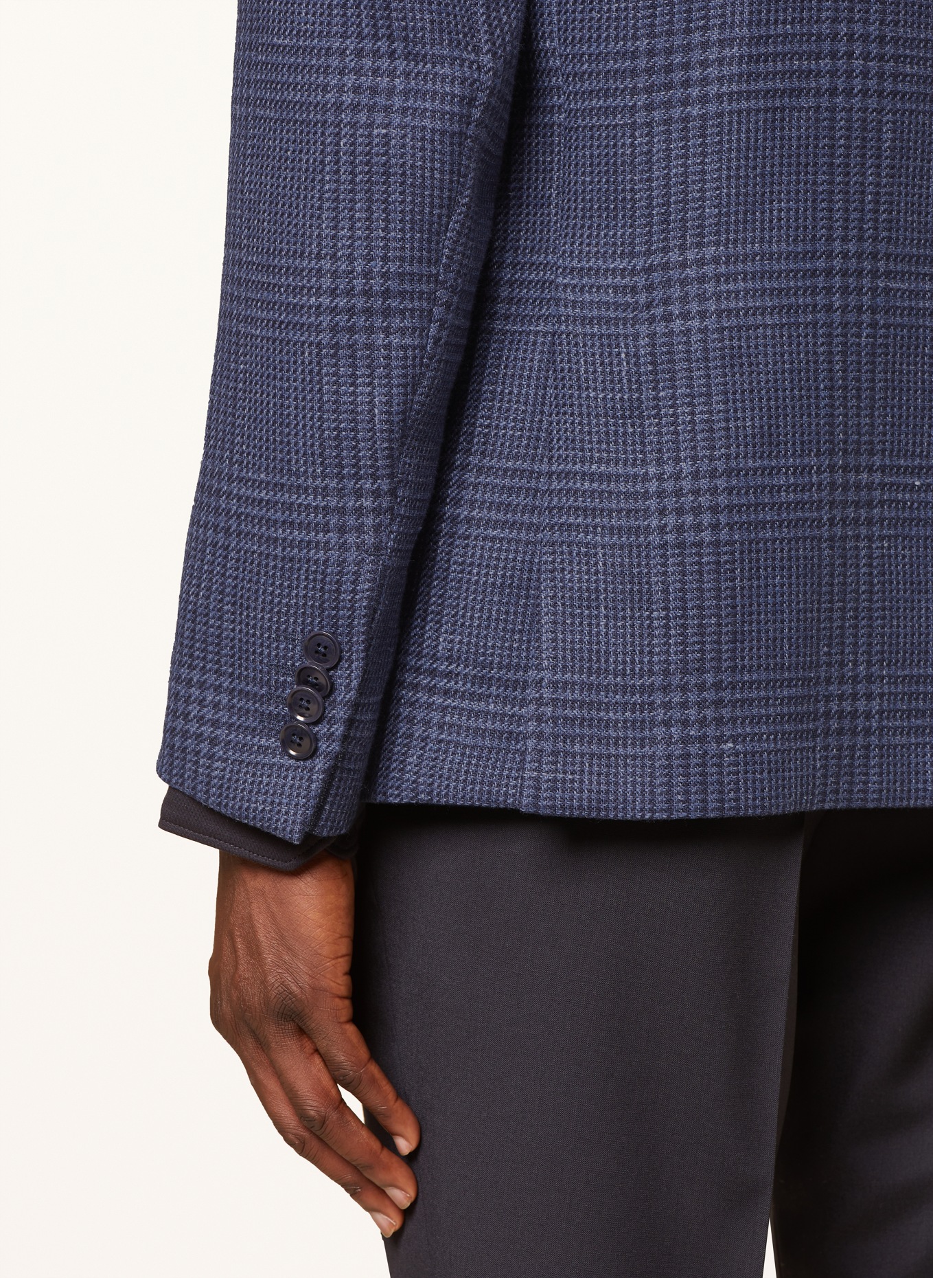 ZEGNA Tailored jacket extra slim fit with linen, Color: BLUE/ DARK BLUE (Image 6)