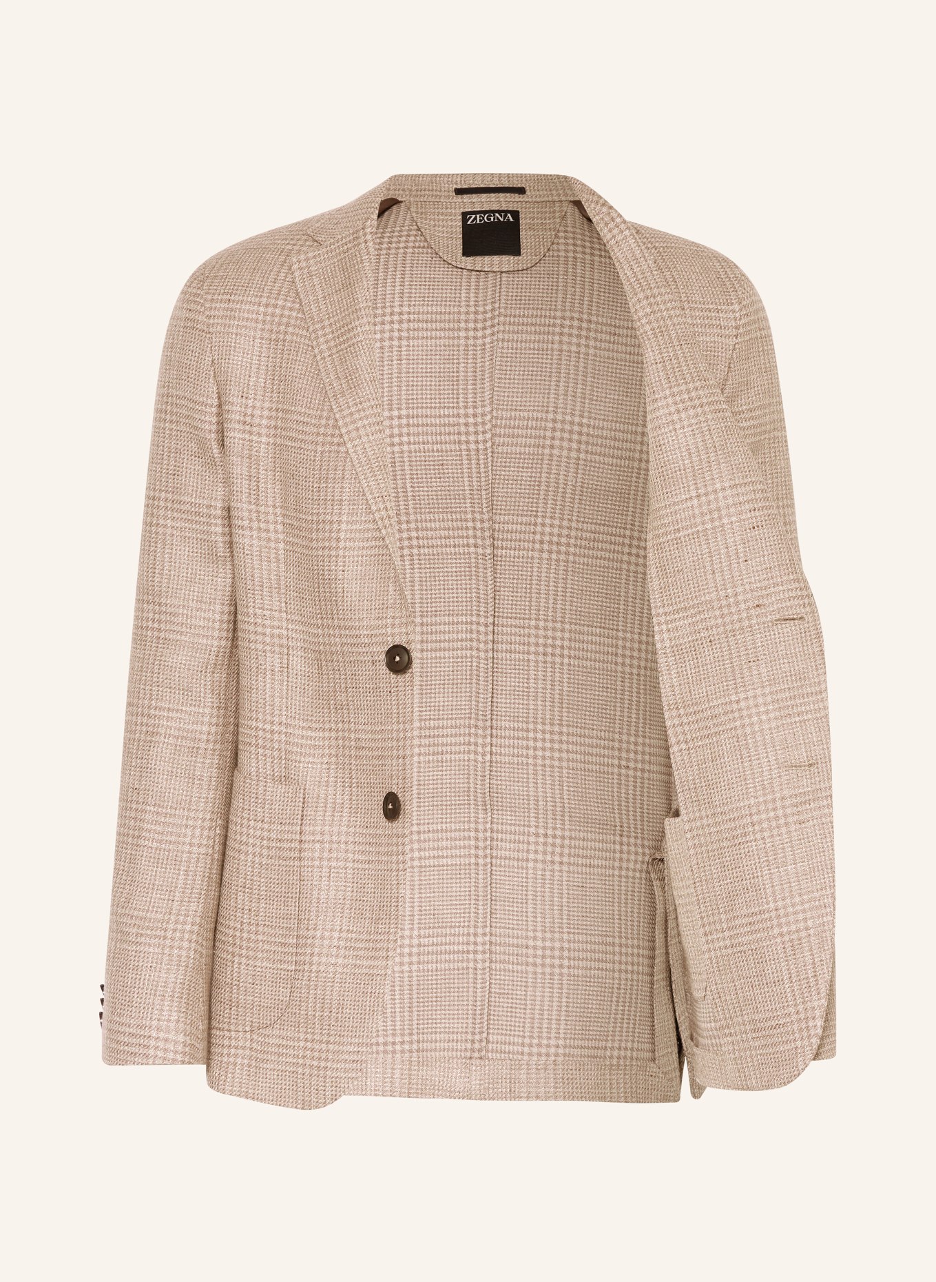 ZEGNA Tailored jacket extra slim fit with linen, Color: 7A7 Sand (Image 4)