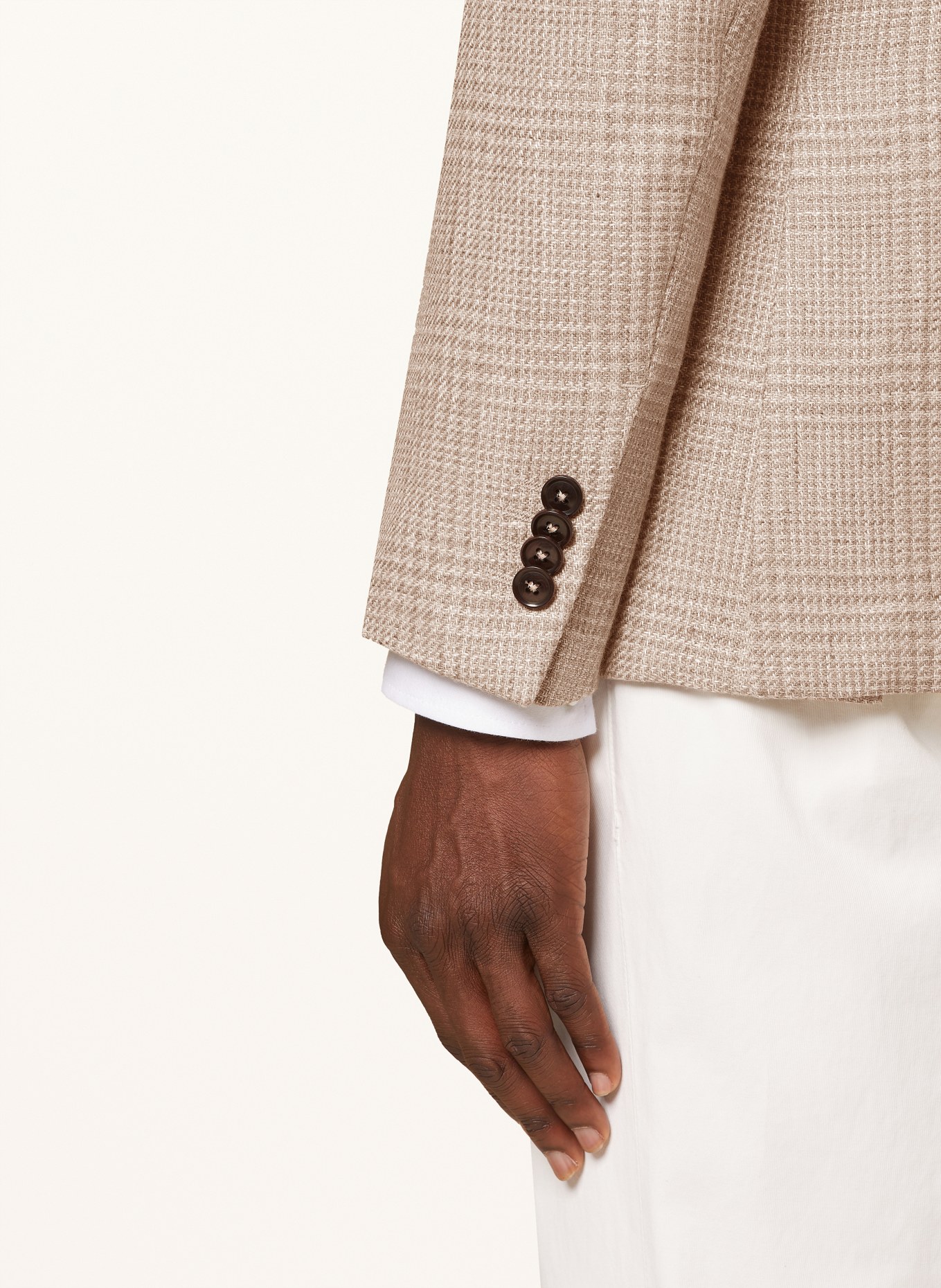ZEGNA Tailored jacket extra slim fit with linen, Color: 7A7 Sand (Image 6)