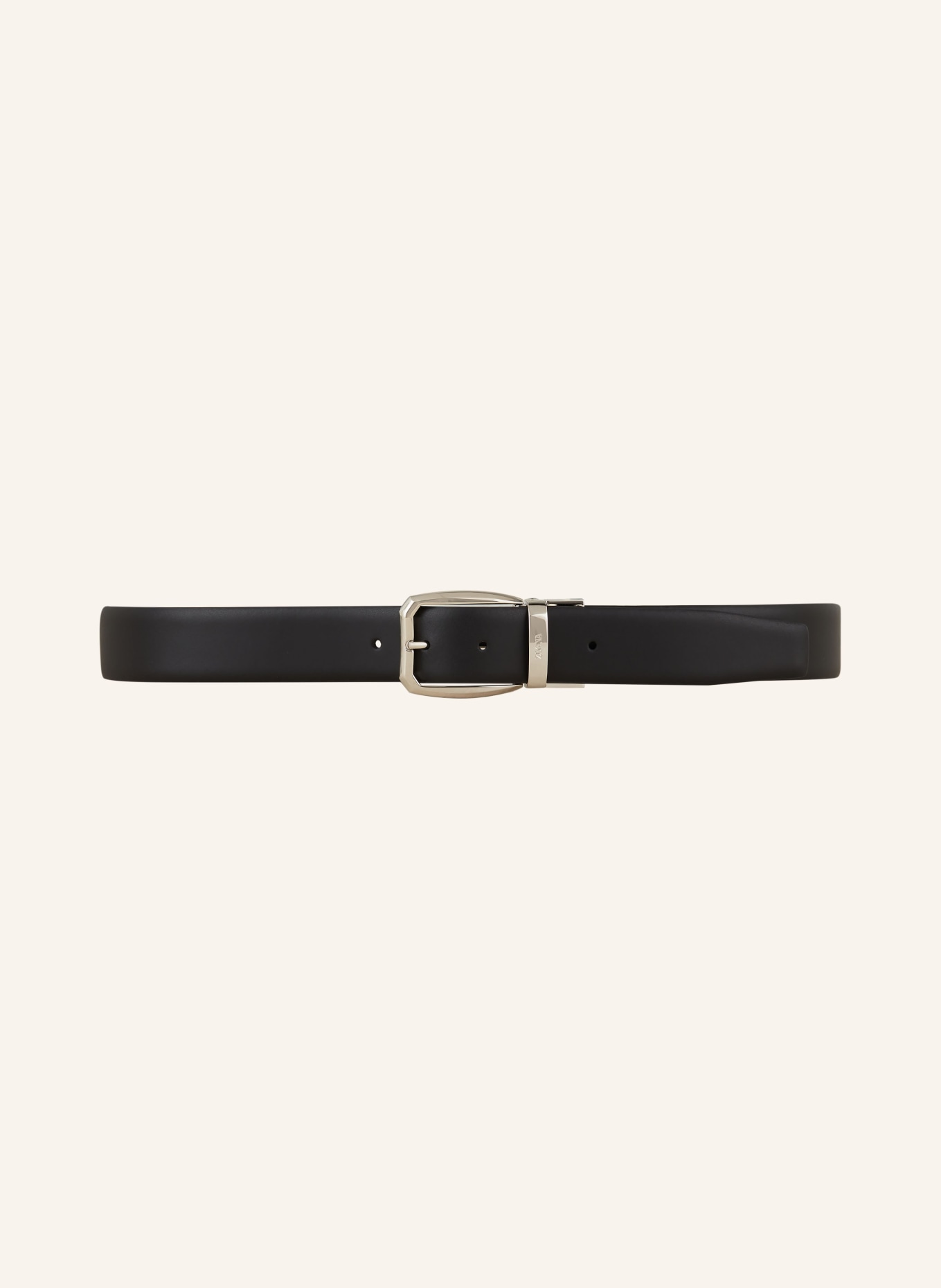 ZEGNA Reversible leather belt, Color: BLACK (Image 2)